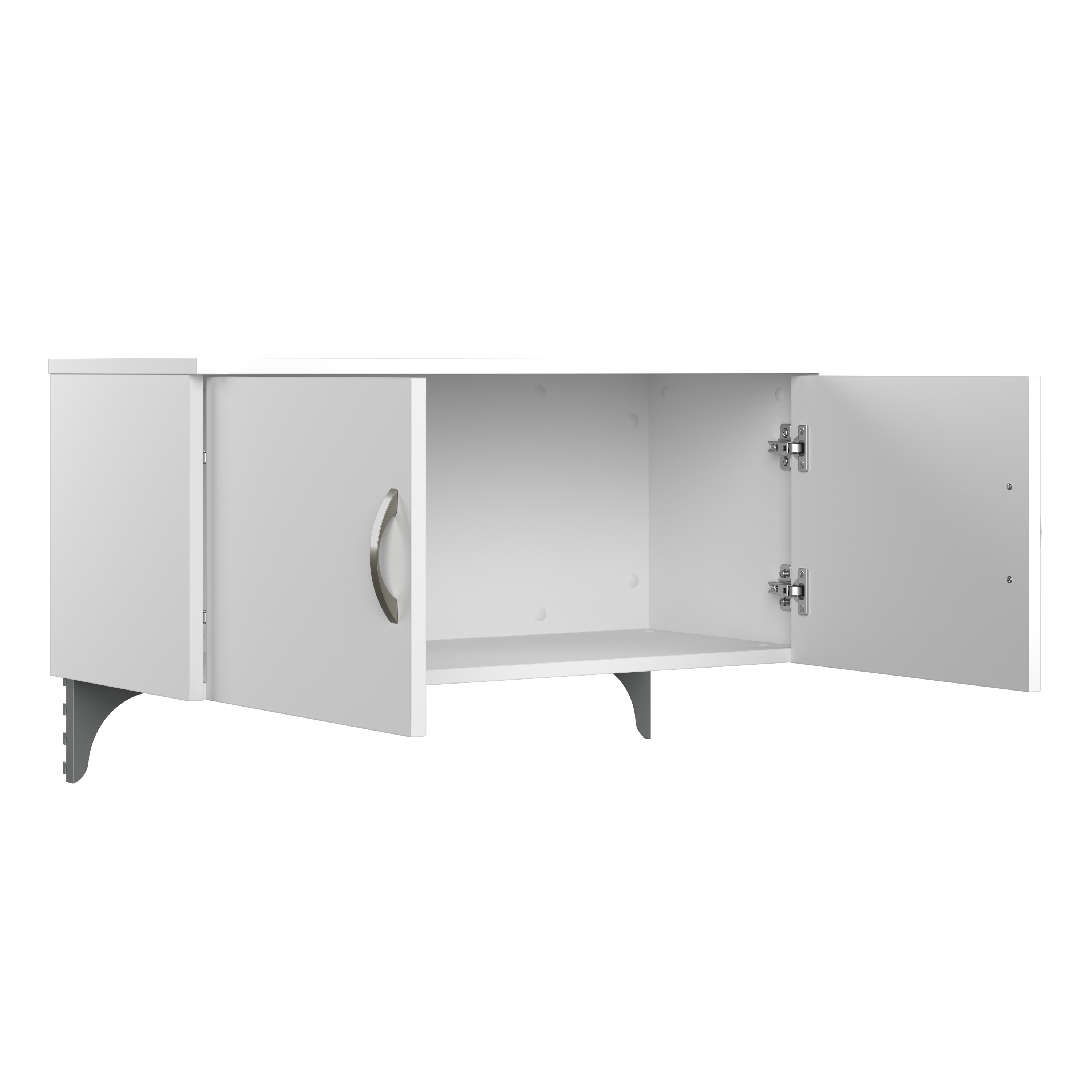 Shop Bush Business Furniture Easy Office 60W 4 Person Cubicle Desk with File Cabinets and 66H Panels 08 EODH66SWH-03K #color_pure white/silver gray fabric