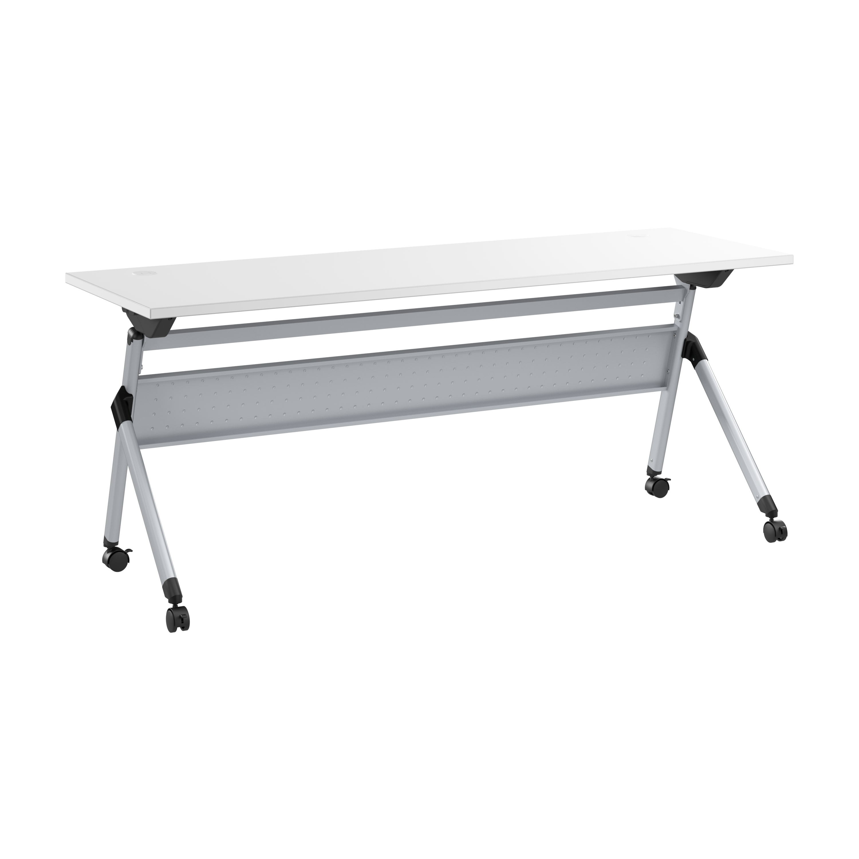 Shop Bush Business Furniture Envision 72W Folding Training Table 02 NVW172WHK #color_white/cool gray metallic