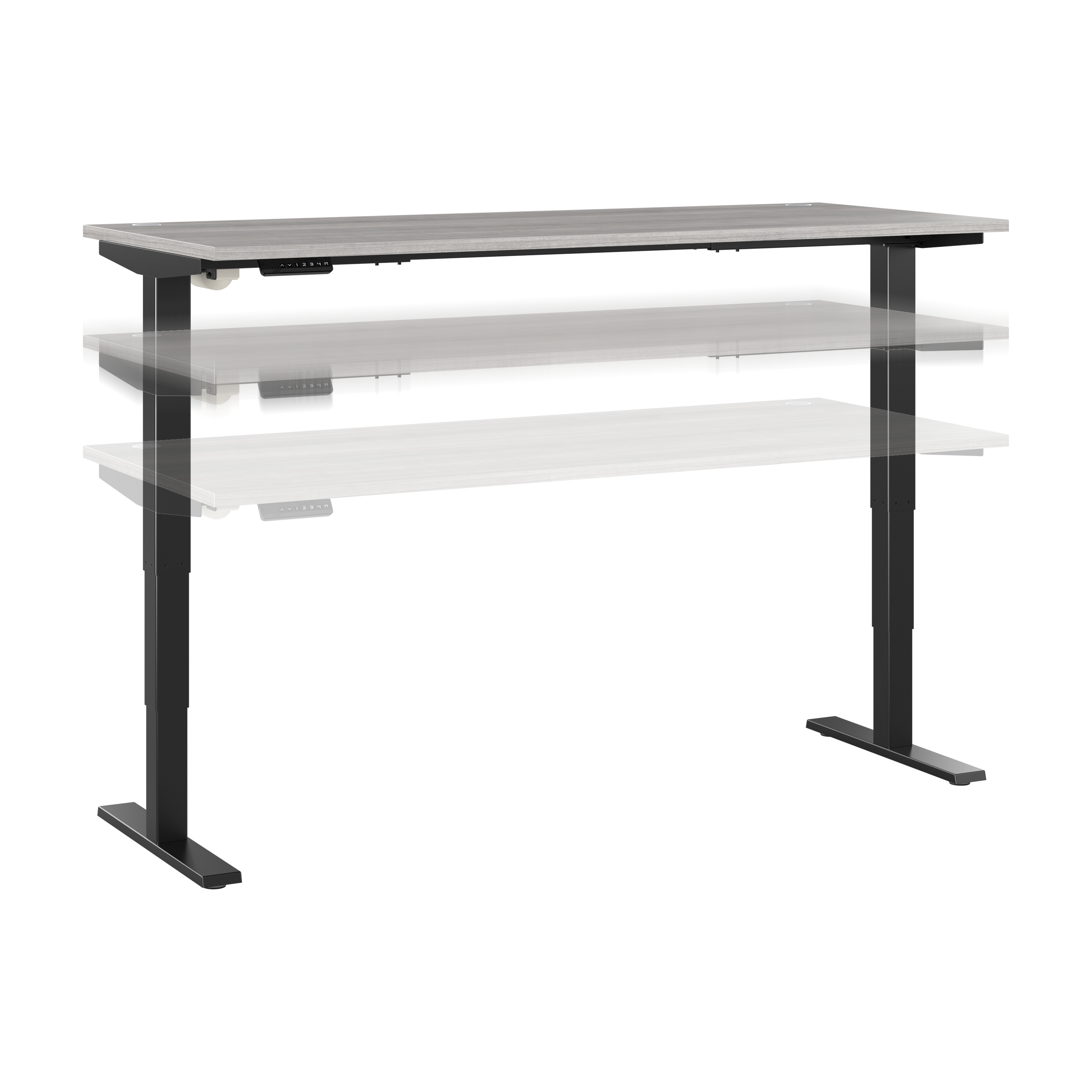 Shop Move 40 Series by Bush Business Furniture 72W x 30D Electric Height Adjustable Standing Desk 02 M4S7230PGBK #color_platinum gray/black powder coat