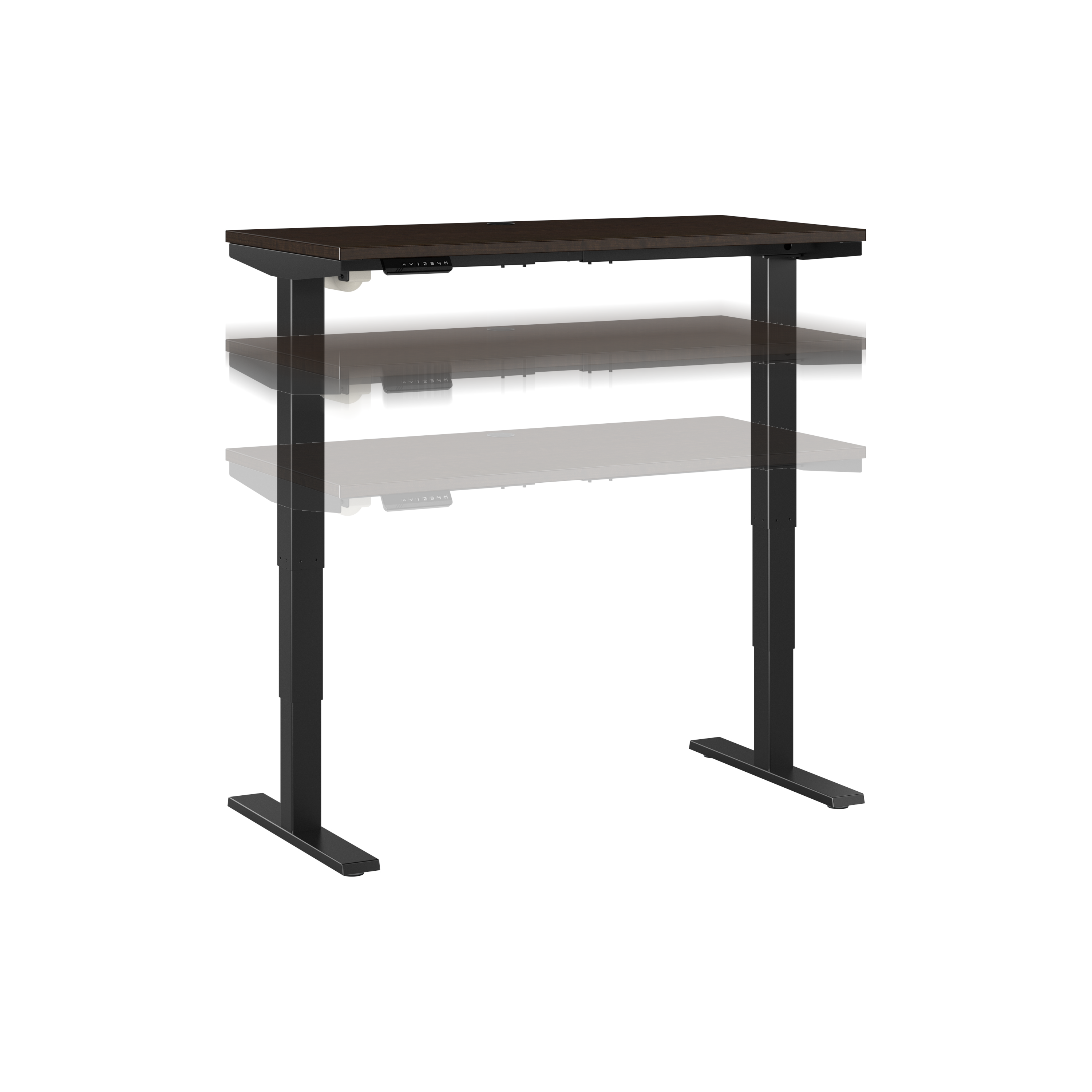 Shop Move 40 Series by Bush Business Furniture 48W x 24D Electric Height Adjustable Standing Desk 02 M4S4824MRBK #color_mocha cherry/black powder coat