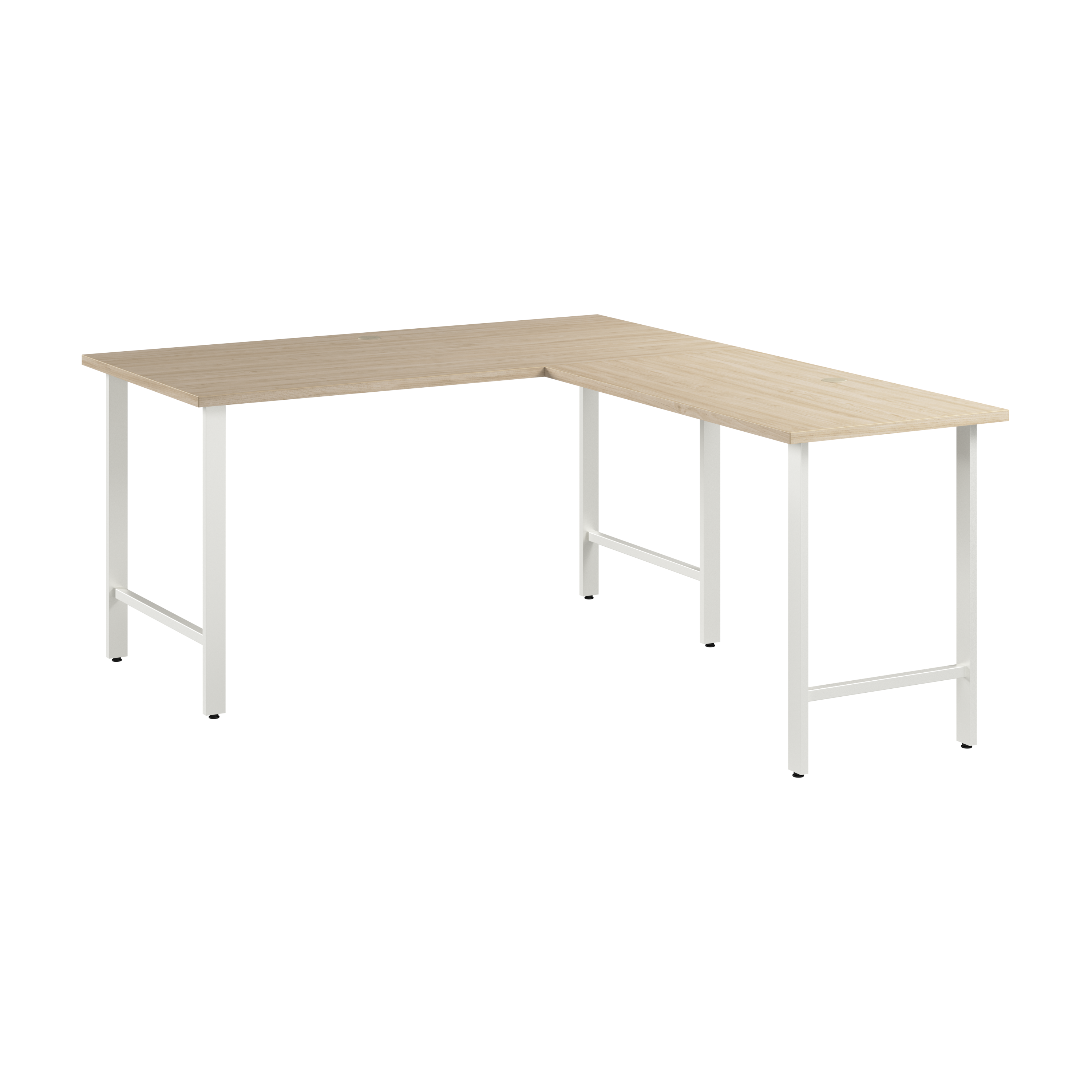 Shop Bush Business Furniture Hustle 60W x 30D L Shaped Computer Desk with Metal Legs 02 HUS003NE #color_natural elm