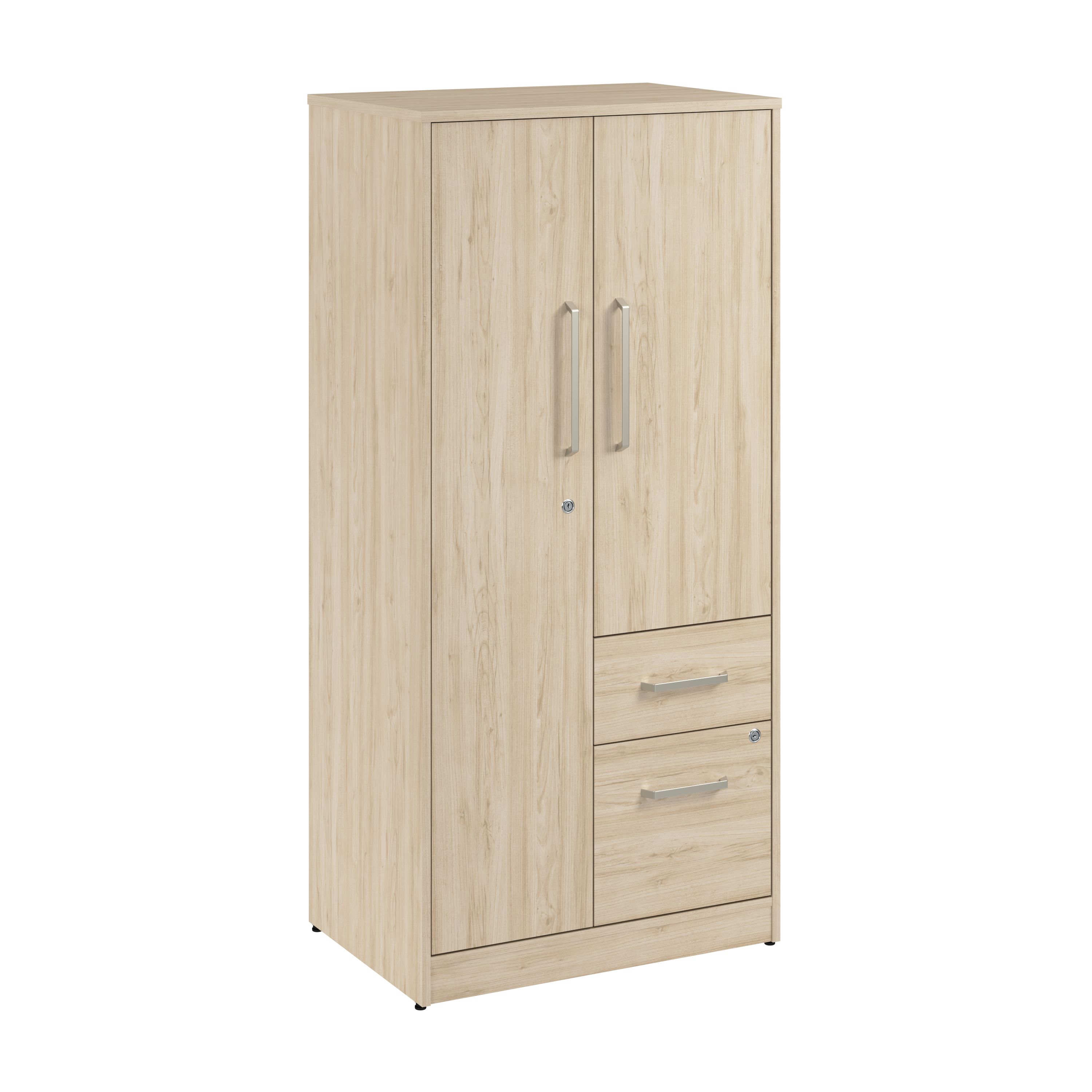 Shop Bush Business Furniture Vista Wardrobe Cabinet with Drawers 02 VSS130NEK #color_natural elm