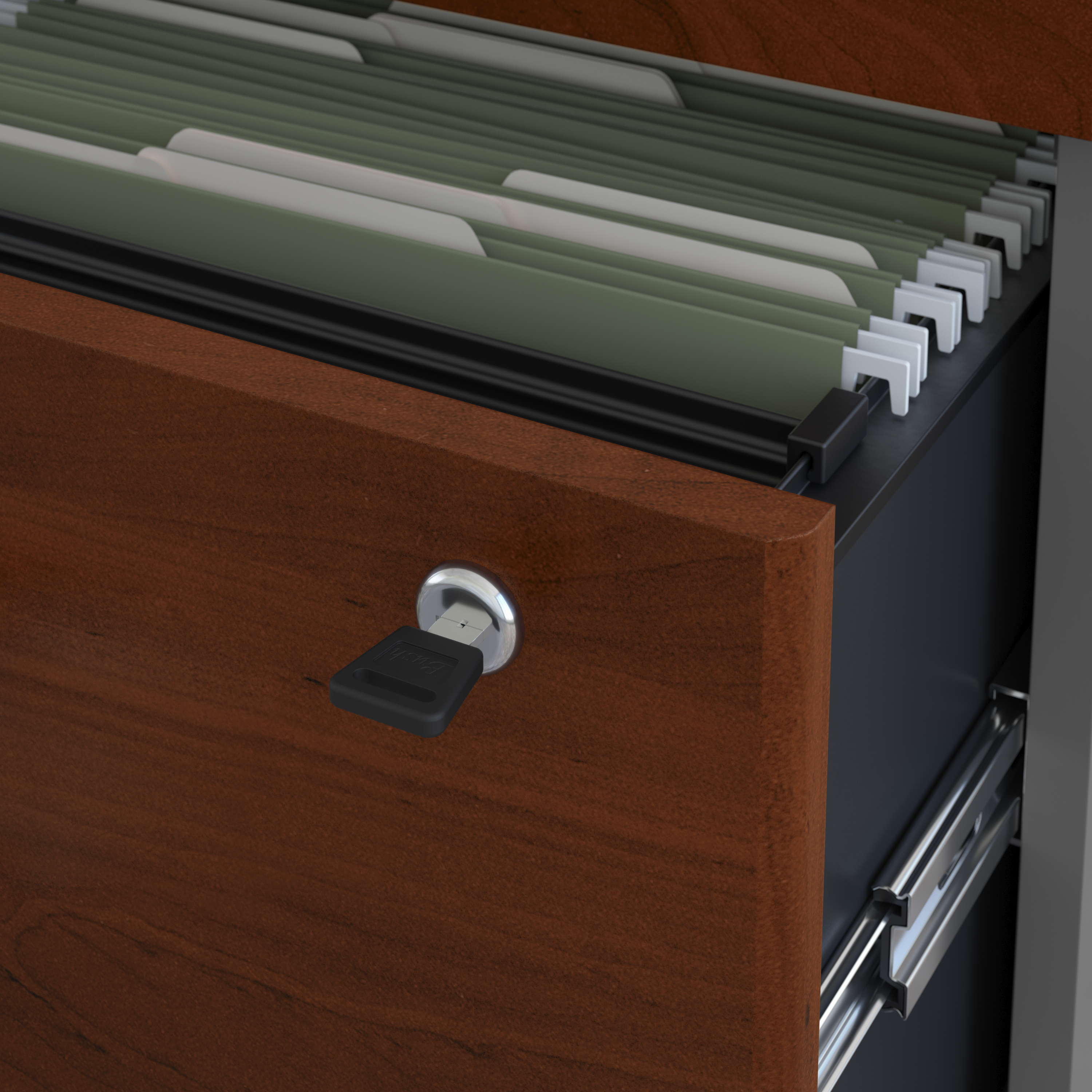 Shop Bush Business Furniture Series C 36W 2 Drawer Lateral File Cabinet 07 WC24454C #color_hansen cherry/graphite gray