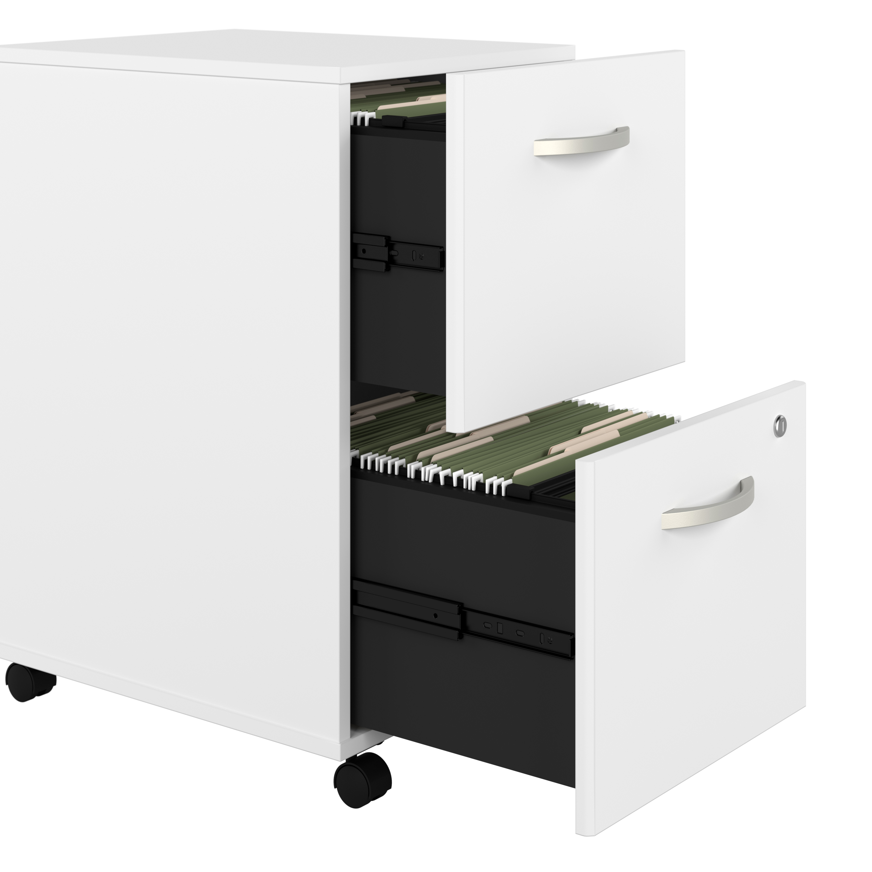 Shop Bush Business Furniture Easy Office 2 Drawer Mobile File Cabinet - Assembled 07 EO108WHSU #color_white