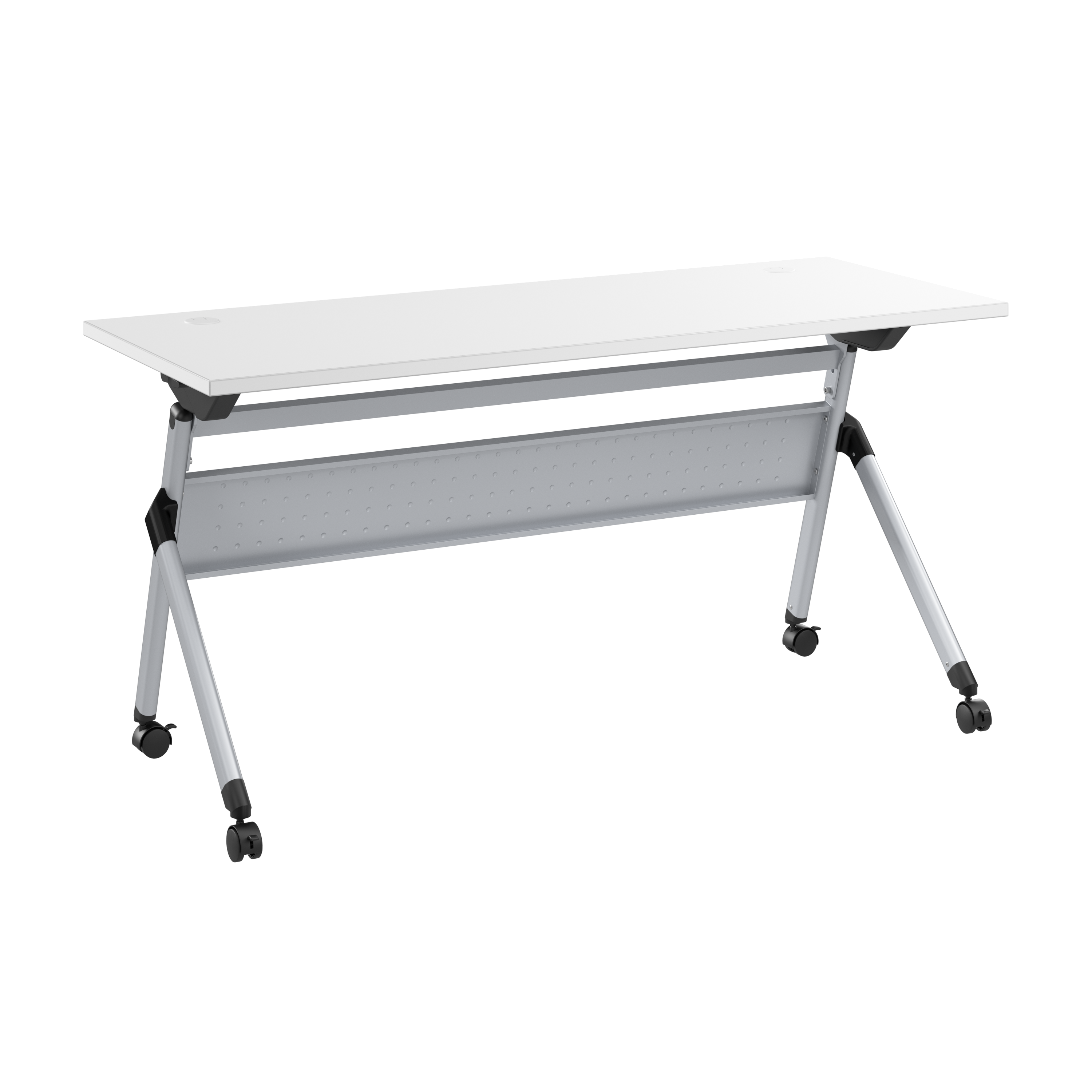 Shop Bush Business Furniture Envision 60W Folding Training Table 02 NVW160WHK #color_white/cool gray metallic