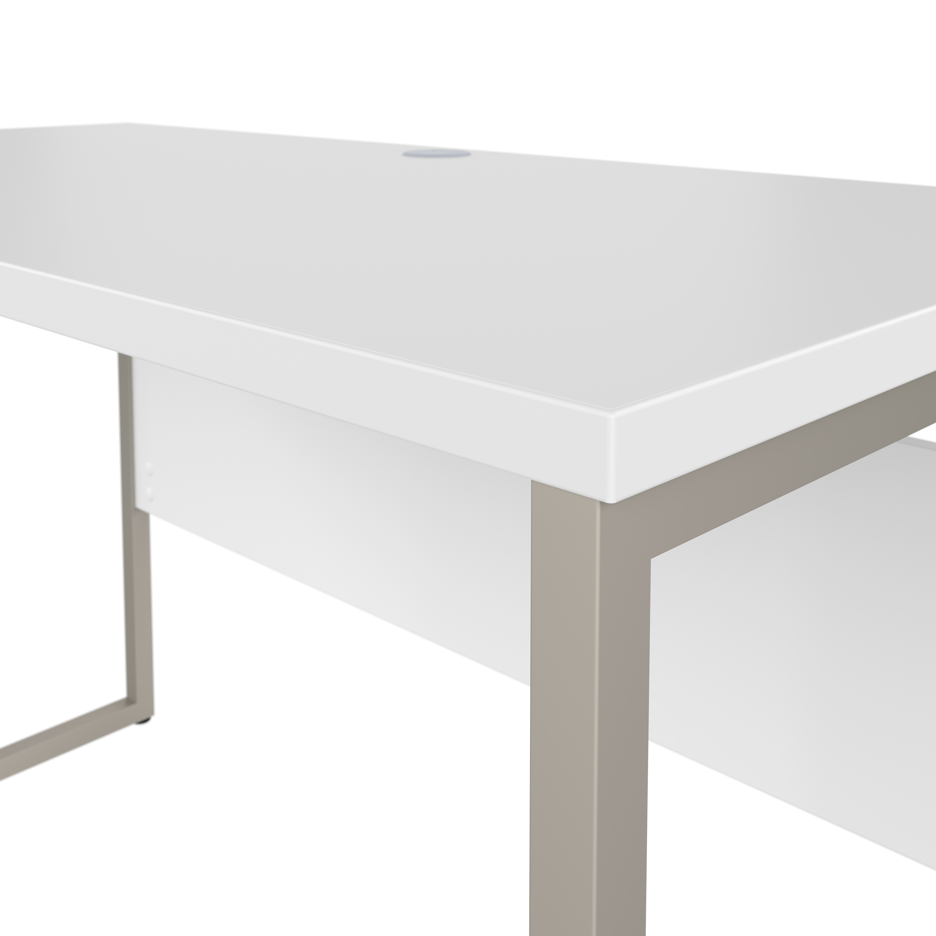 Shop Bush Business Furniture Hybrid 48W x 24D Computer Table Desk with Metal Legs 08 HYD148WH #color_white