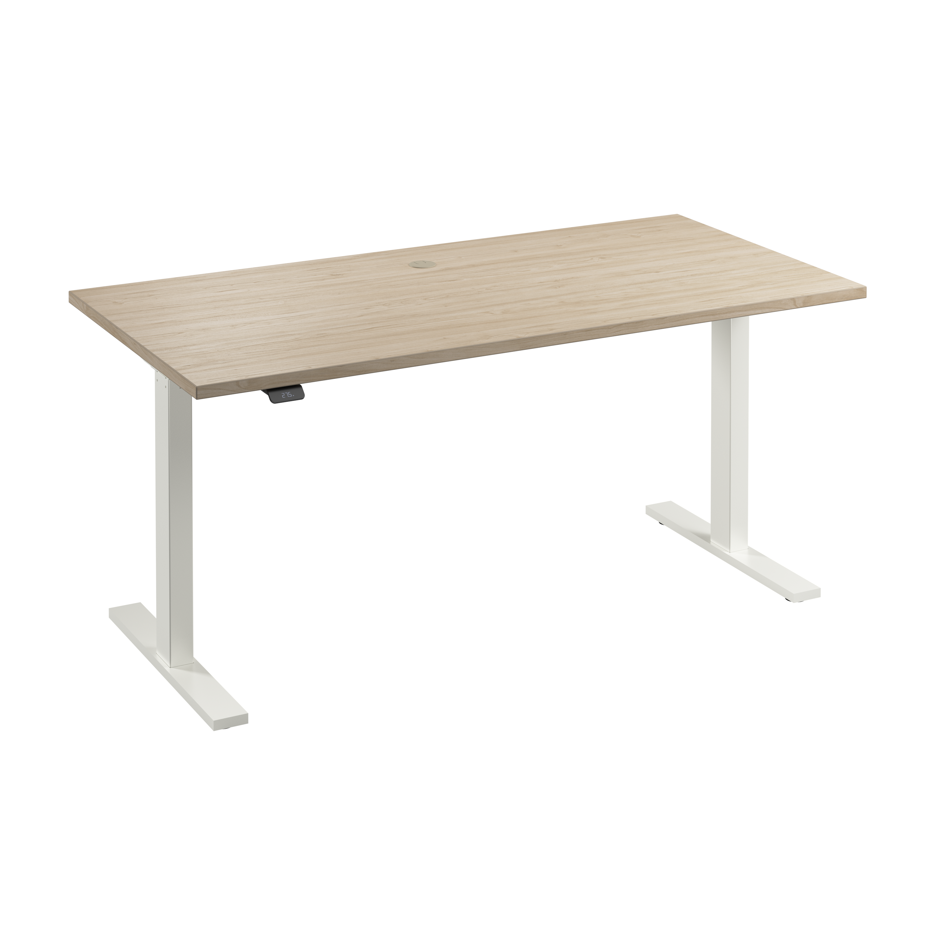 Shop Bush Business Furniture Move 60 Series 60W x 30D Electric Height Adjustable Standing Desk 02 M6S6030NEWK #color_natural elm/white powder coat