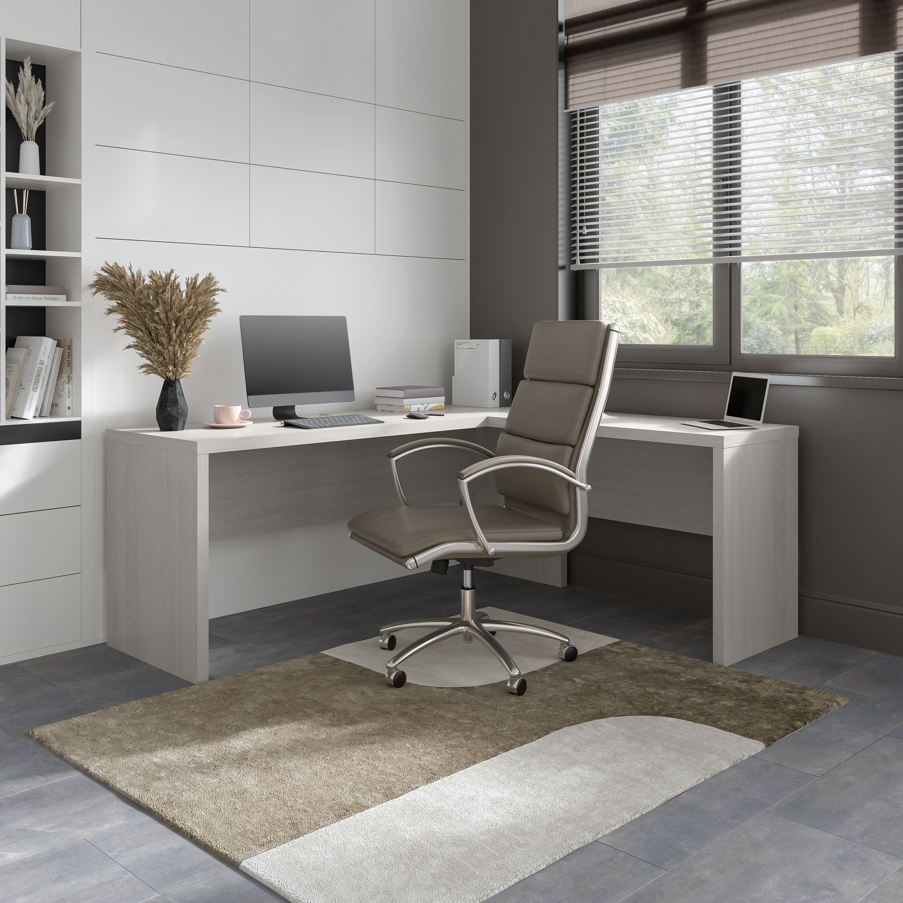 Shop Bush Business Furniture Echo 72W L Shaped Computer Desk 01 ECH054GS #color_gray sand