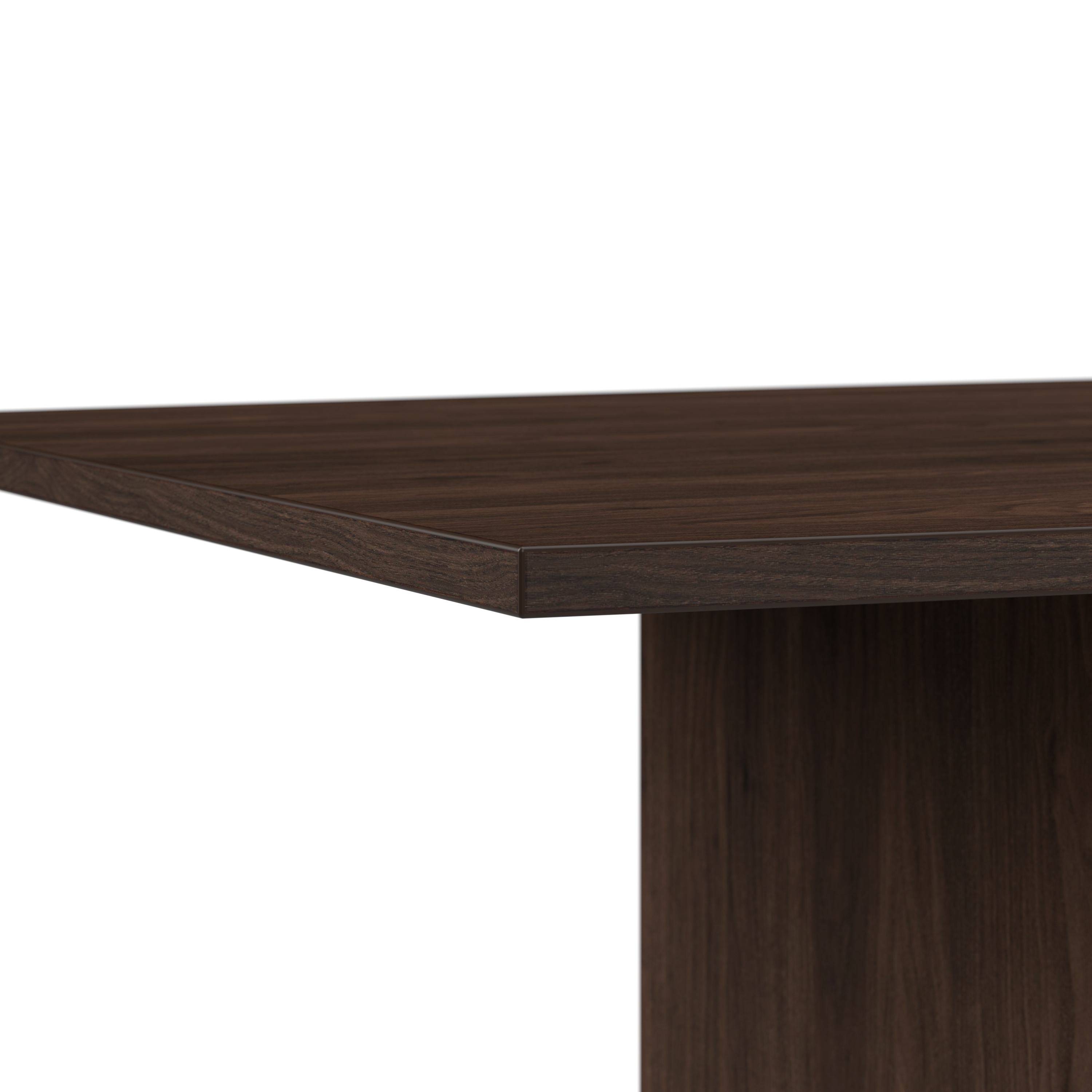 Shop Bush Business Furniture 120W x 48D Boat Shaped Conference Table with Wood Base 08 99TB12048BWK #color_black walnut