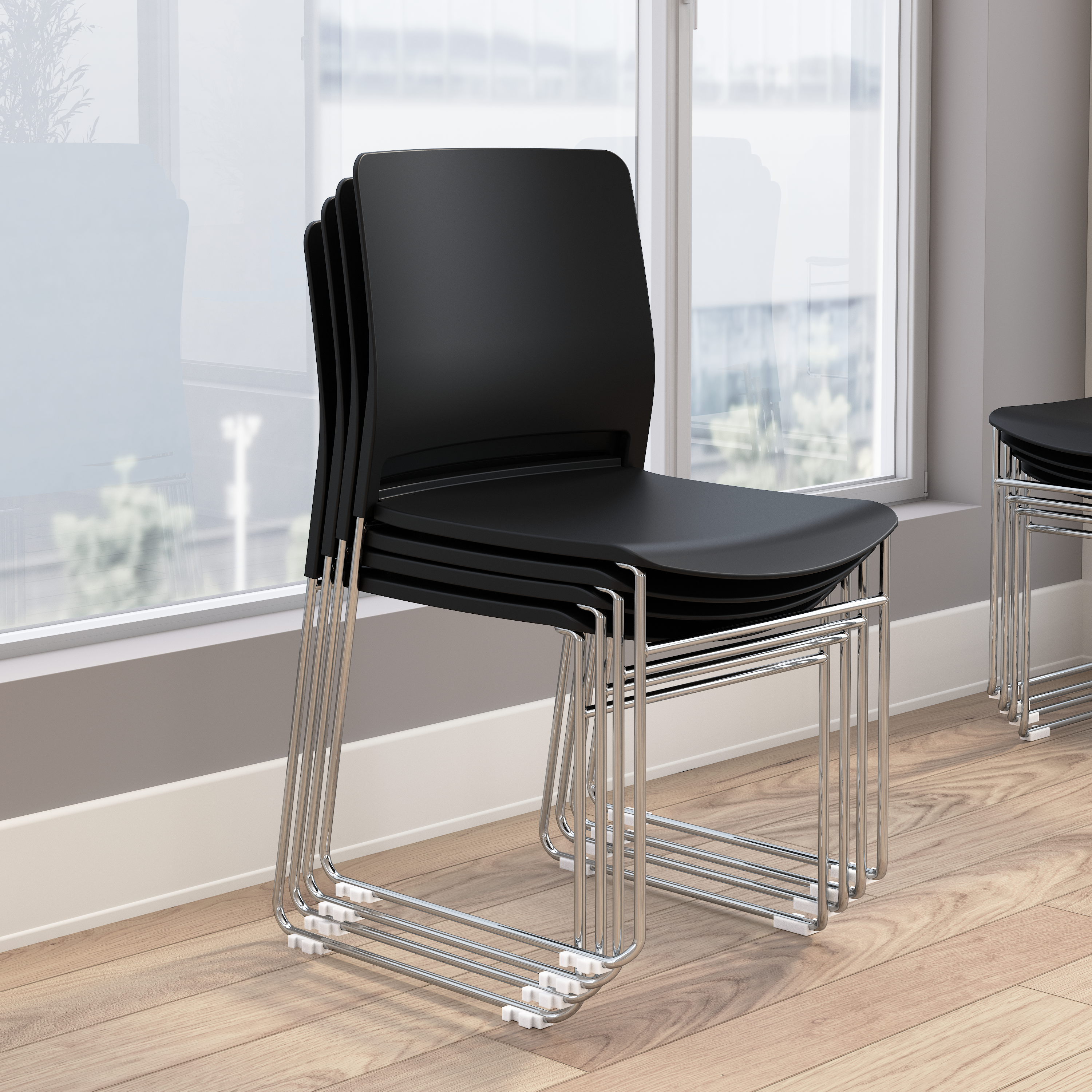 Shop Bush Business Furniture Envision Stackable Chairs - Set of 2 05 CH4003BLP-03 #color_black