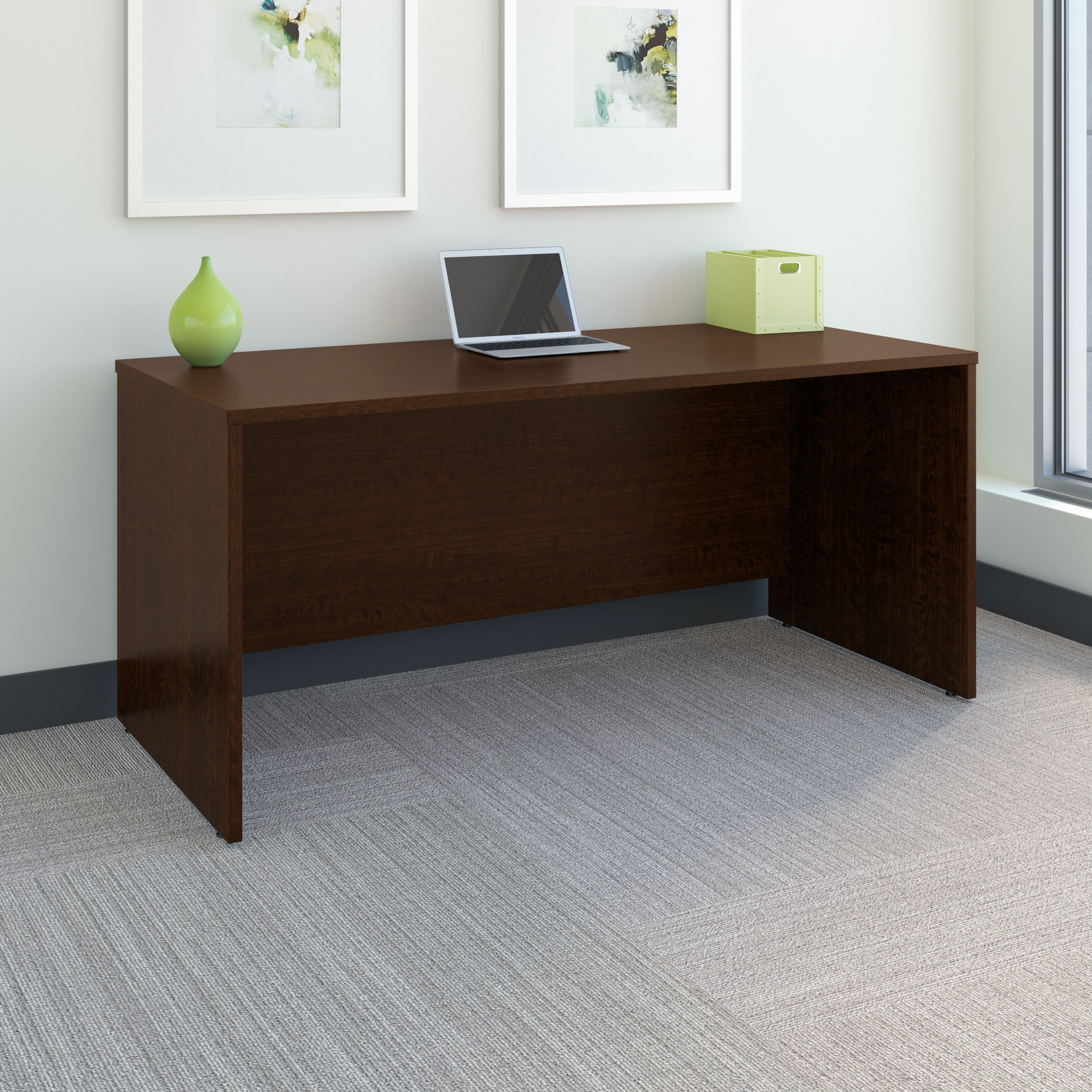 Shop Bush Business Furniture Series C 66W x 30D Office Desk 01 WC12942A #color_mocha cherry