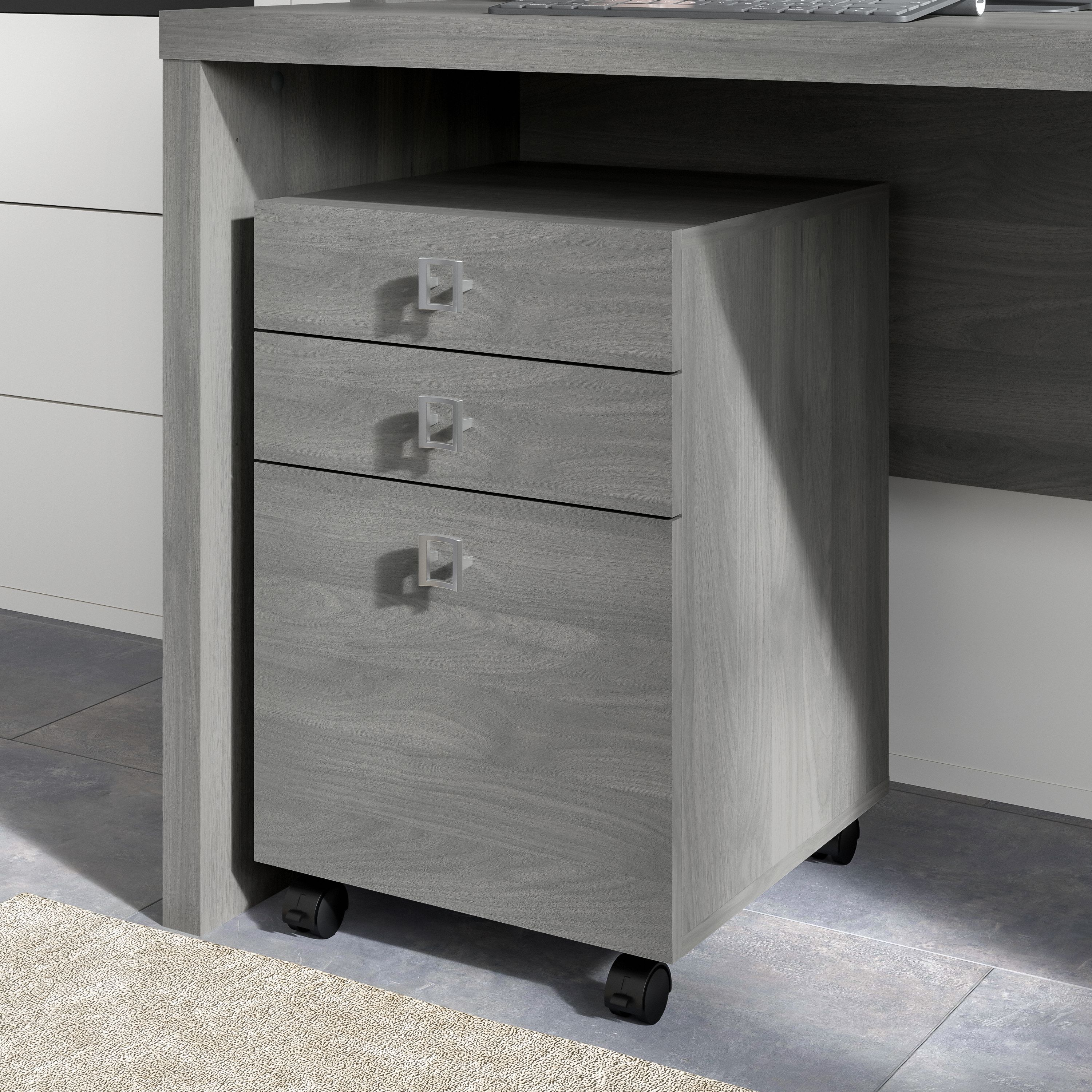 Shop Bush Business Furniture Echo 3 Drawer Mobile File Cabinet 01 KI60401-03 #color_modern gray/gray sand