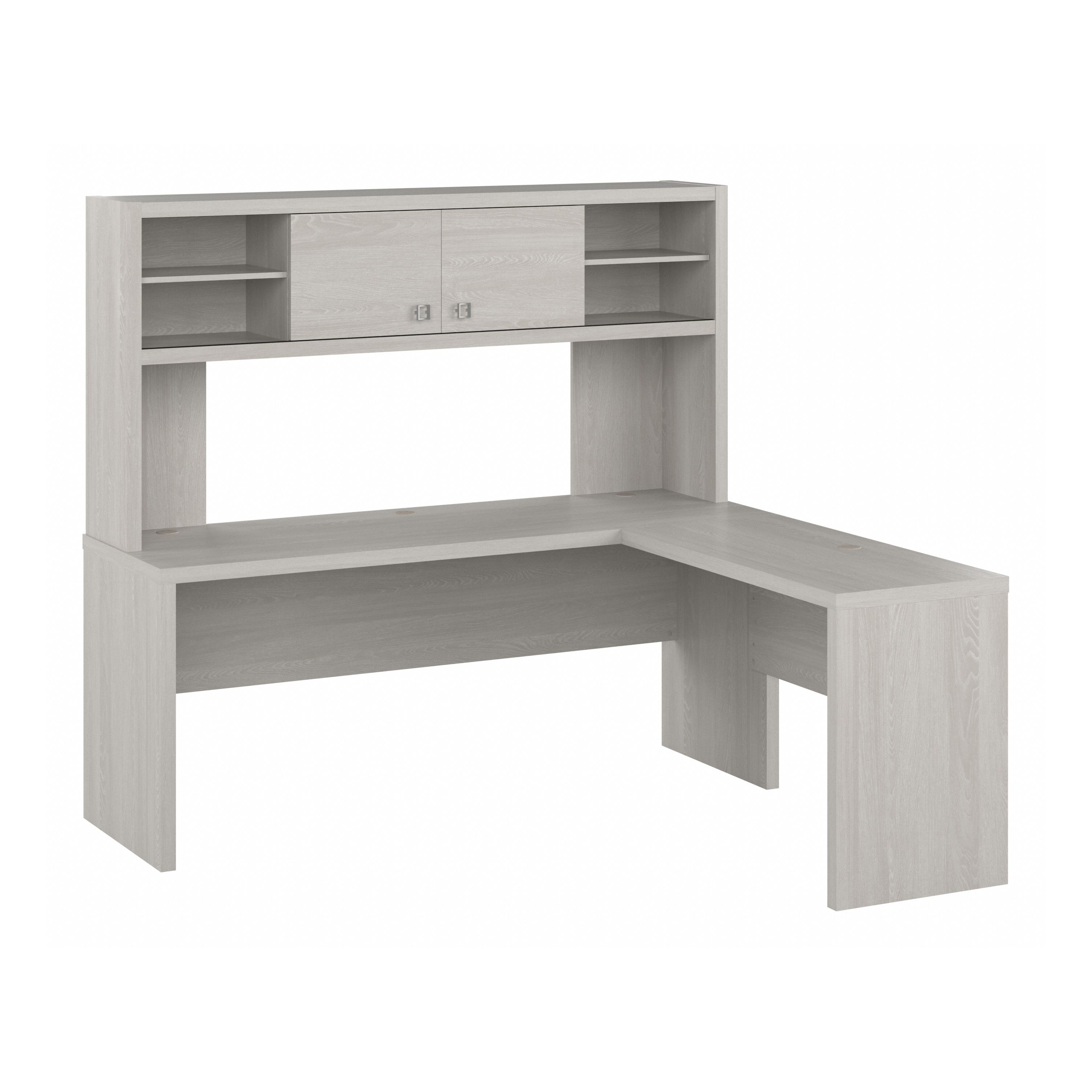 Shop Bush Business Furniture Echo 72W L Shaped Computer Desk with Hutch 02 ECH057GS #color_gray sand