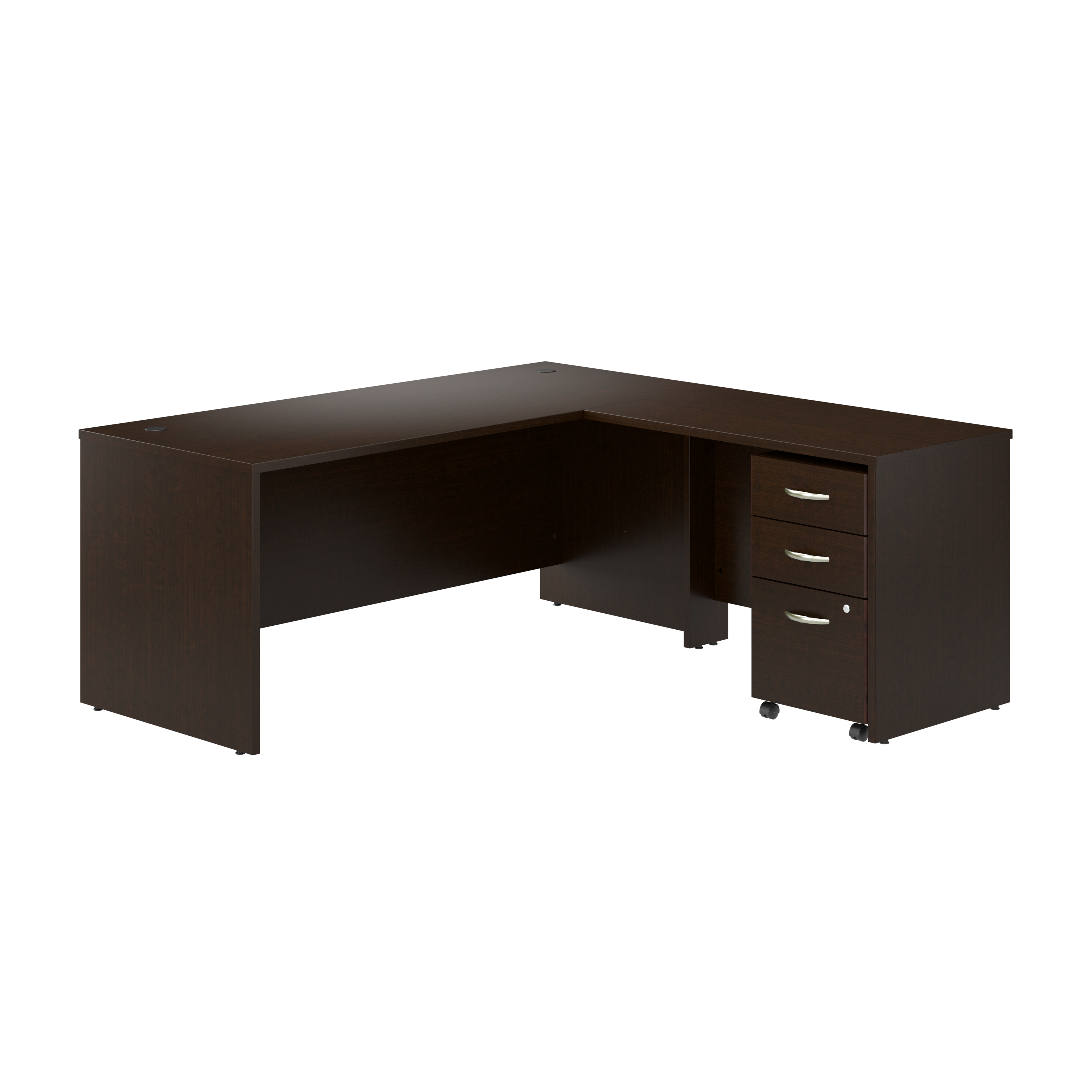 Shop Bush Business Furniture Series C 72W L Shaped Desk with 42W Return and Mobile File Cabinet 02 SRC166MRSU #color_mocha cherry