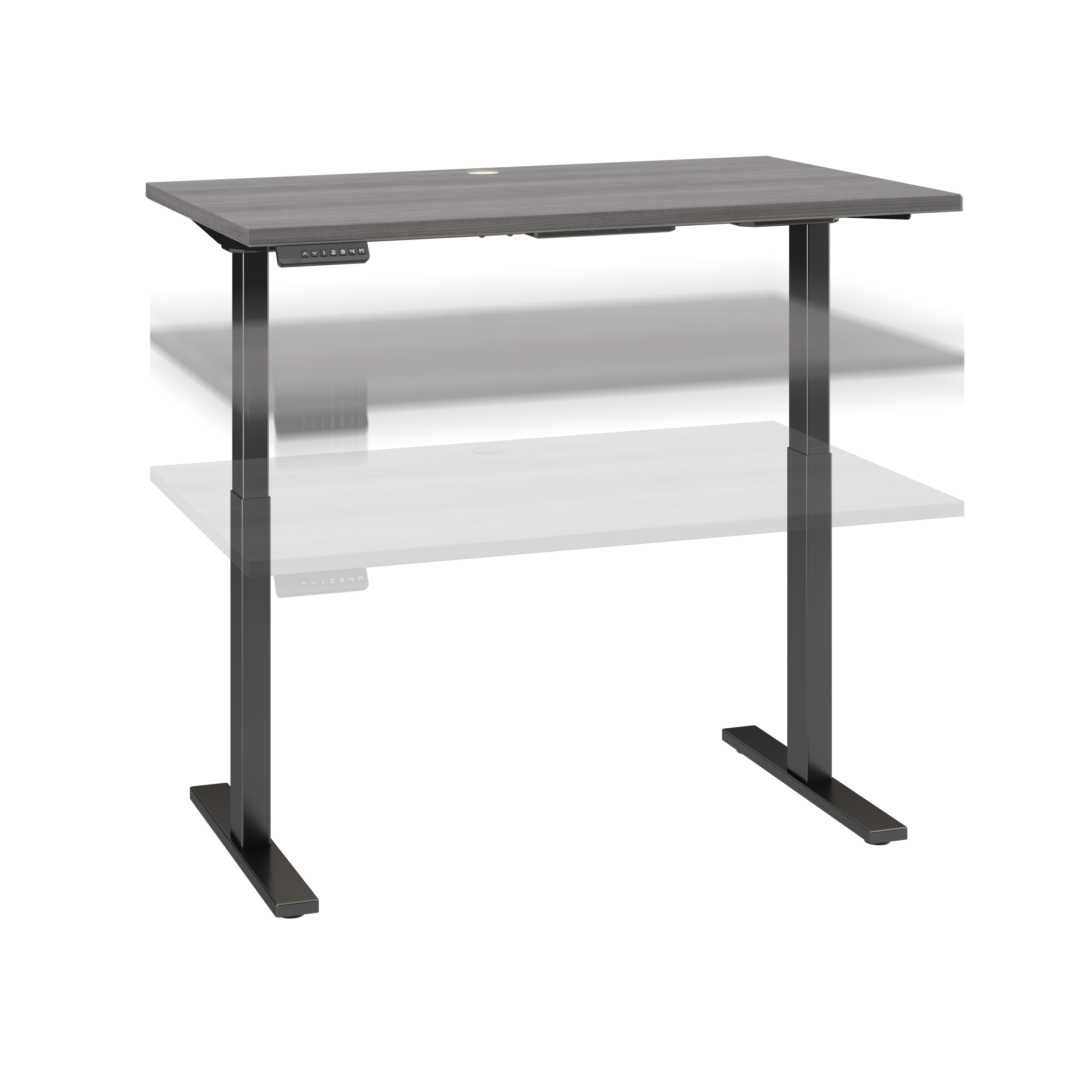 Shop Bush Business Furniture Move 60 Series 48W x 24D Electric Height Adjustable Standing Desk 02 M6S4824PGBK #color_platinum gray/black powder coat