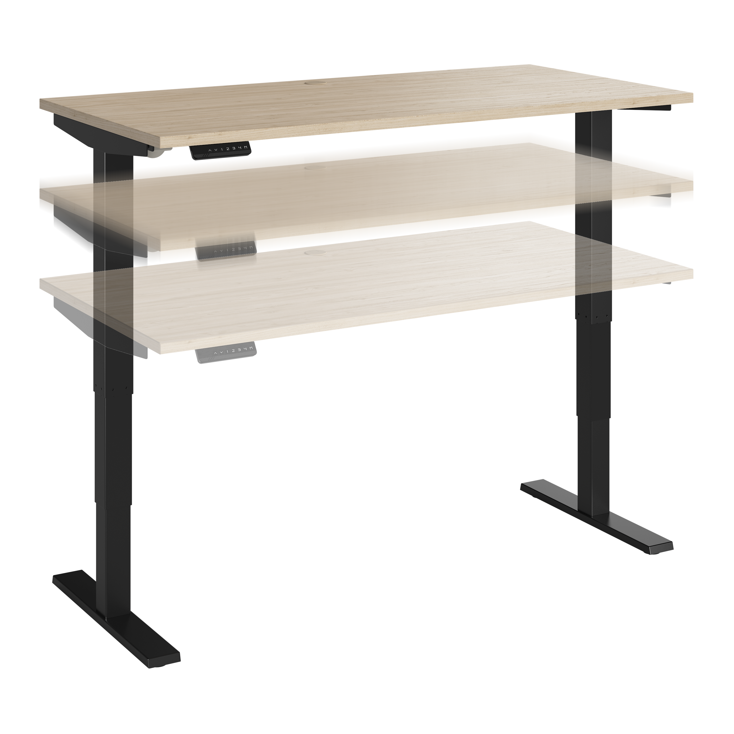 Shop Move 40 Series by Bush Business Furniture 60W x 30D Electric Height Adjustable Standing Desk 02 M4S6030NEBK #color_natural elm/black powder coat