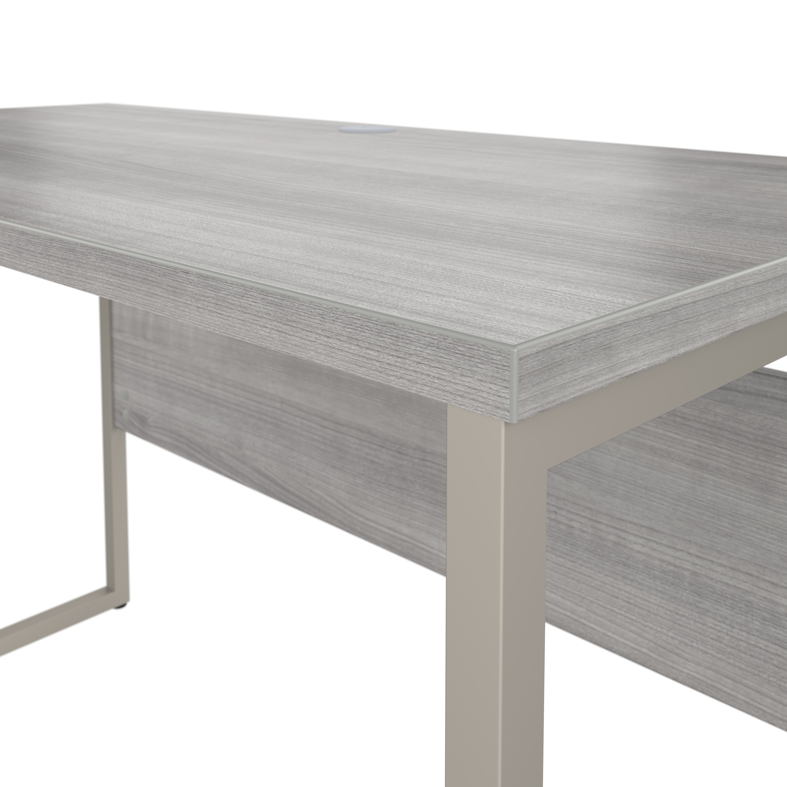 Shop Bush Business Furniture Hybrid 72W x 30D L Shaped Table Desk with Metal Legs 08 HYB026PG #color_platinum gray