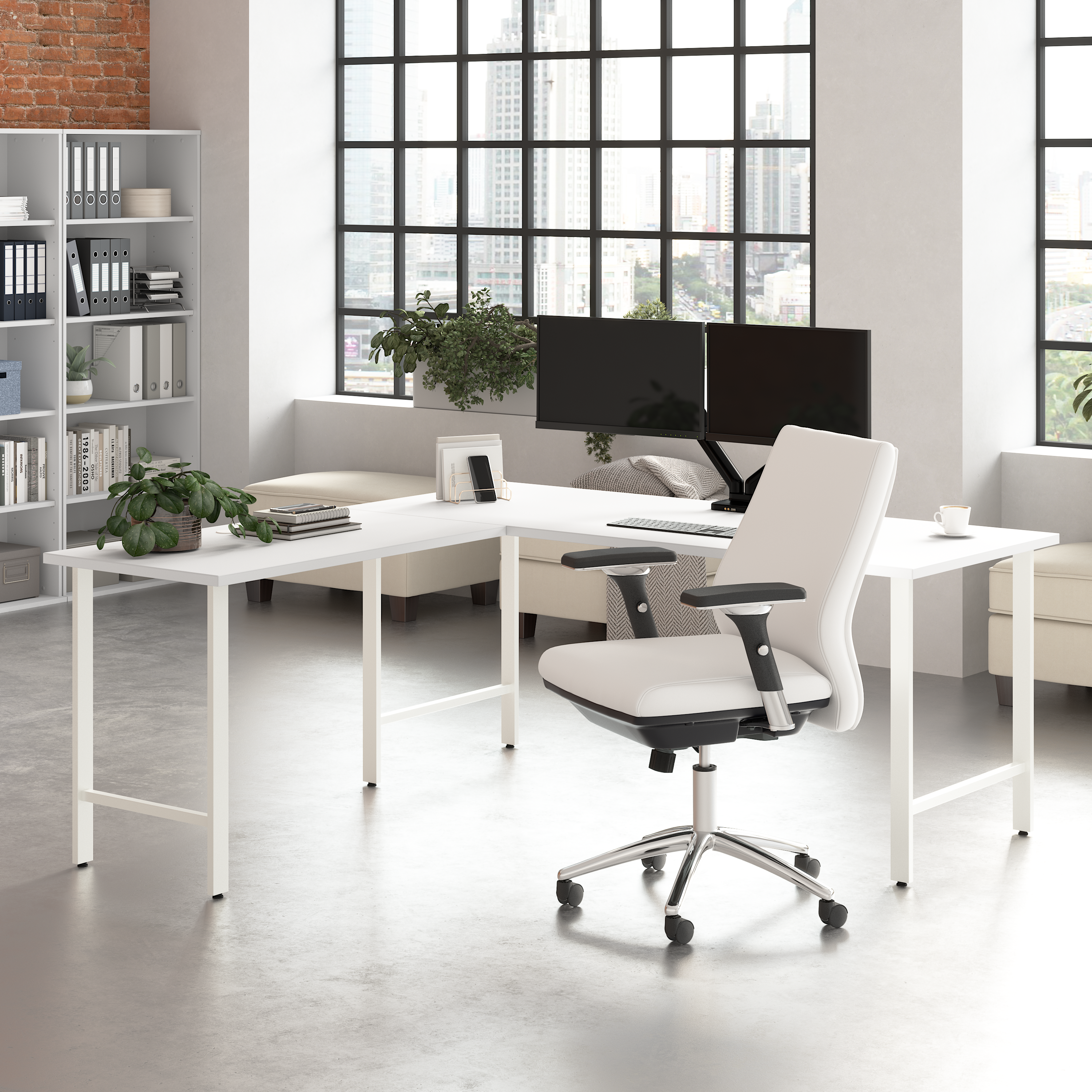 Shop Bush Business Furniture Hustle 72W x 30D Computer Desk with Metal Legs 05 HUD272WH #color_white