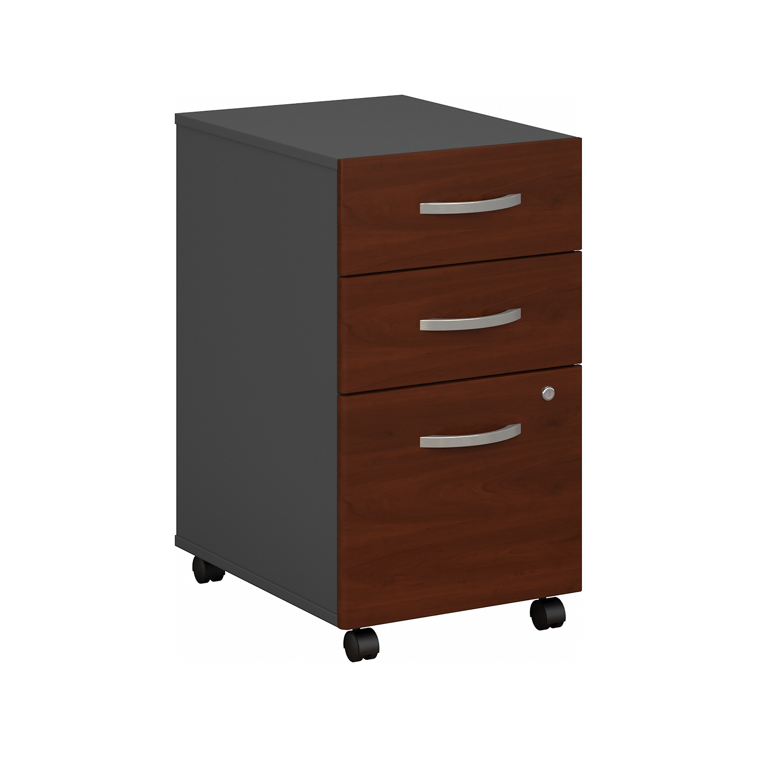 Shop Bush Business Furniture Series C 3 Drawer Mobile File Cabinet 02 WC24453 #color_hansen cherry/graphite gray