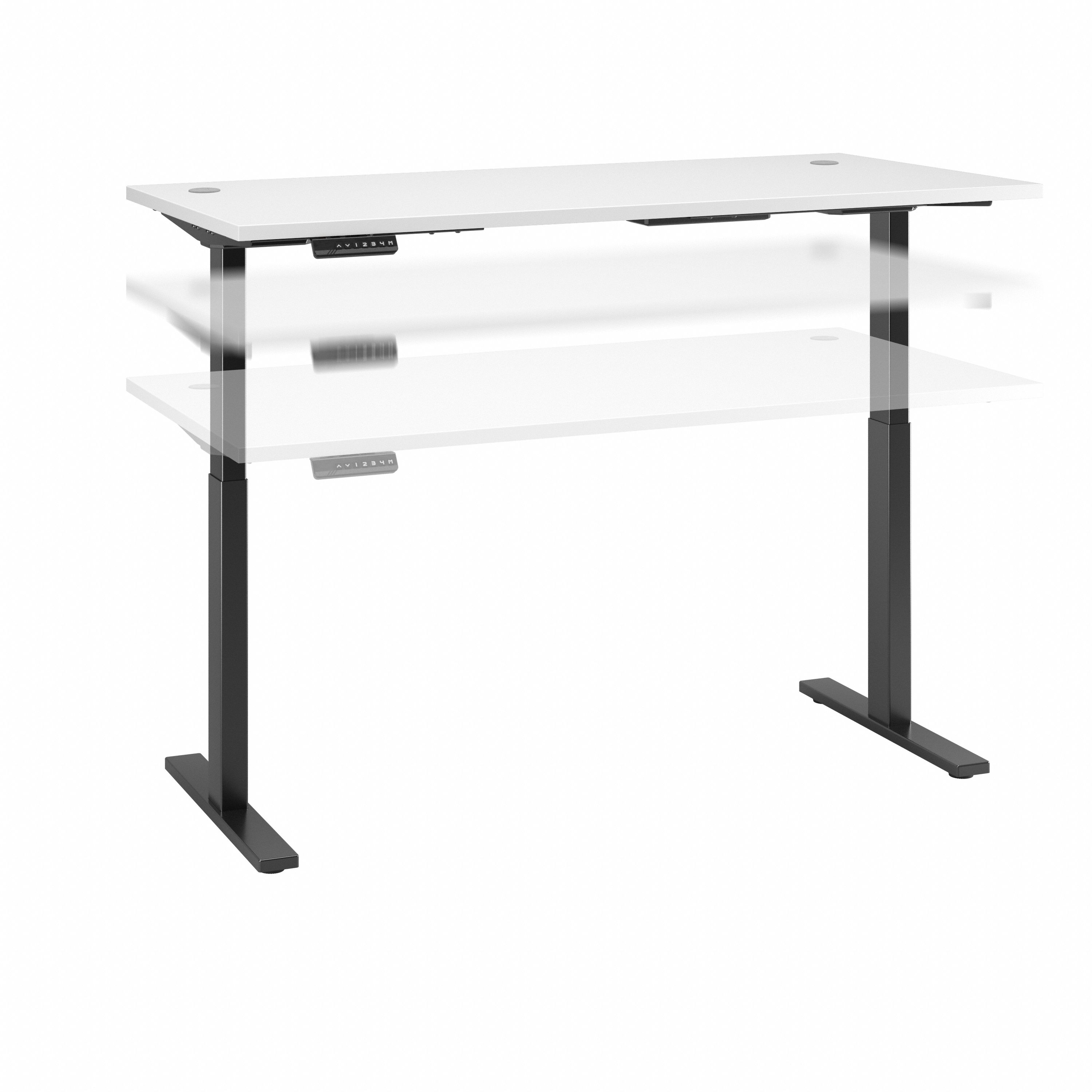 Shop Bush Business Furniture Move 60 Series 72W x 30D Electric Height Adjustable Standing Desk 02 M6S7230WHBK #color_white/black powder coat