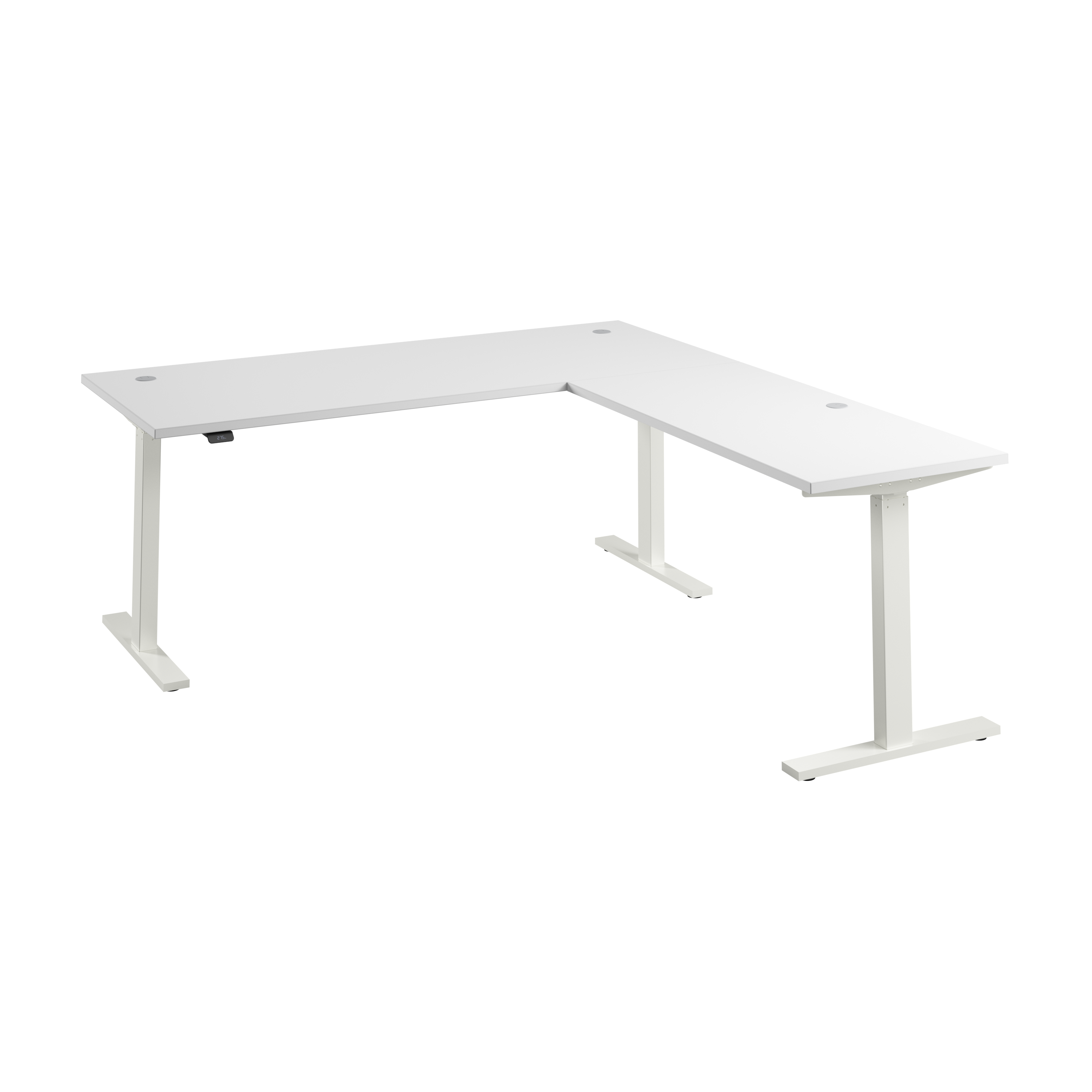 Shop Bush Business Furniture Move 60 Series 72W Height Adjustable L Shaped Standing Desk 02 M6SL7278WHWK #color_white/white powder coat