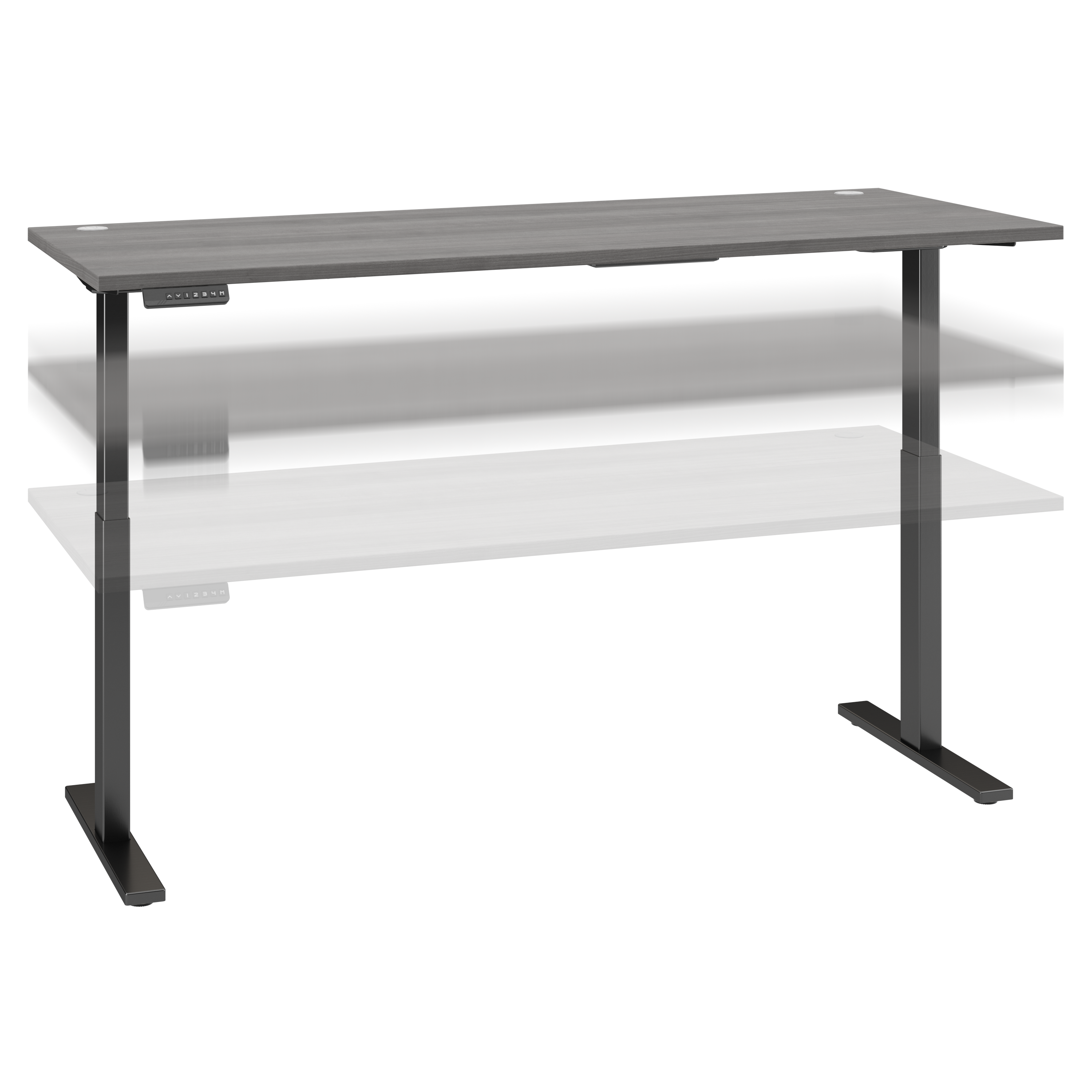 Shop Bush Business Furniture Move 60 Series 72W x 30D Electric Height Adjustable Standing Desk 02 M6S7230PGBK #color_platinum gray/black powder coat