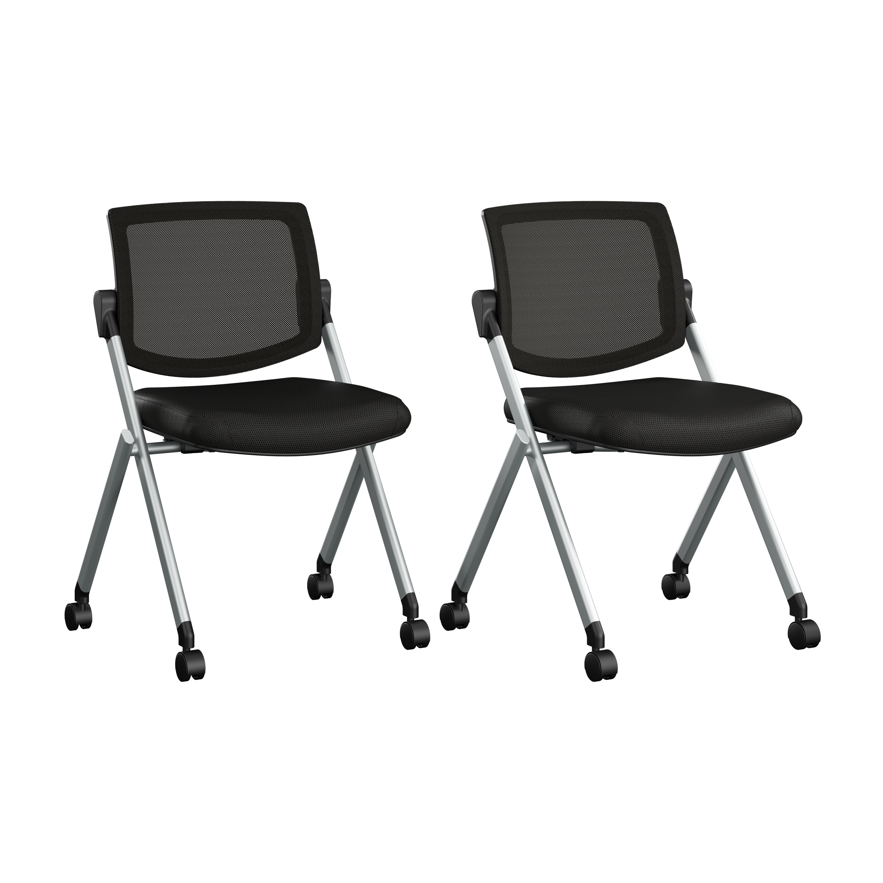 Shop Bush Business Furniture Envision Mesh Back Folding Chairs - Set of 2 02 CH4002BLF-03 #color_black nylon mesh