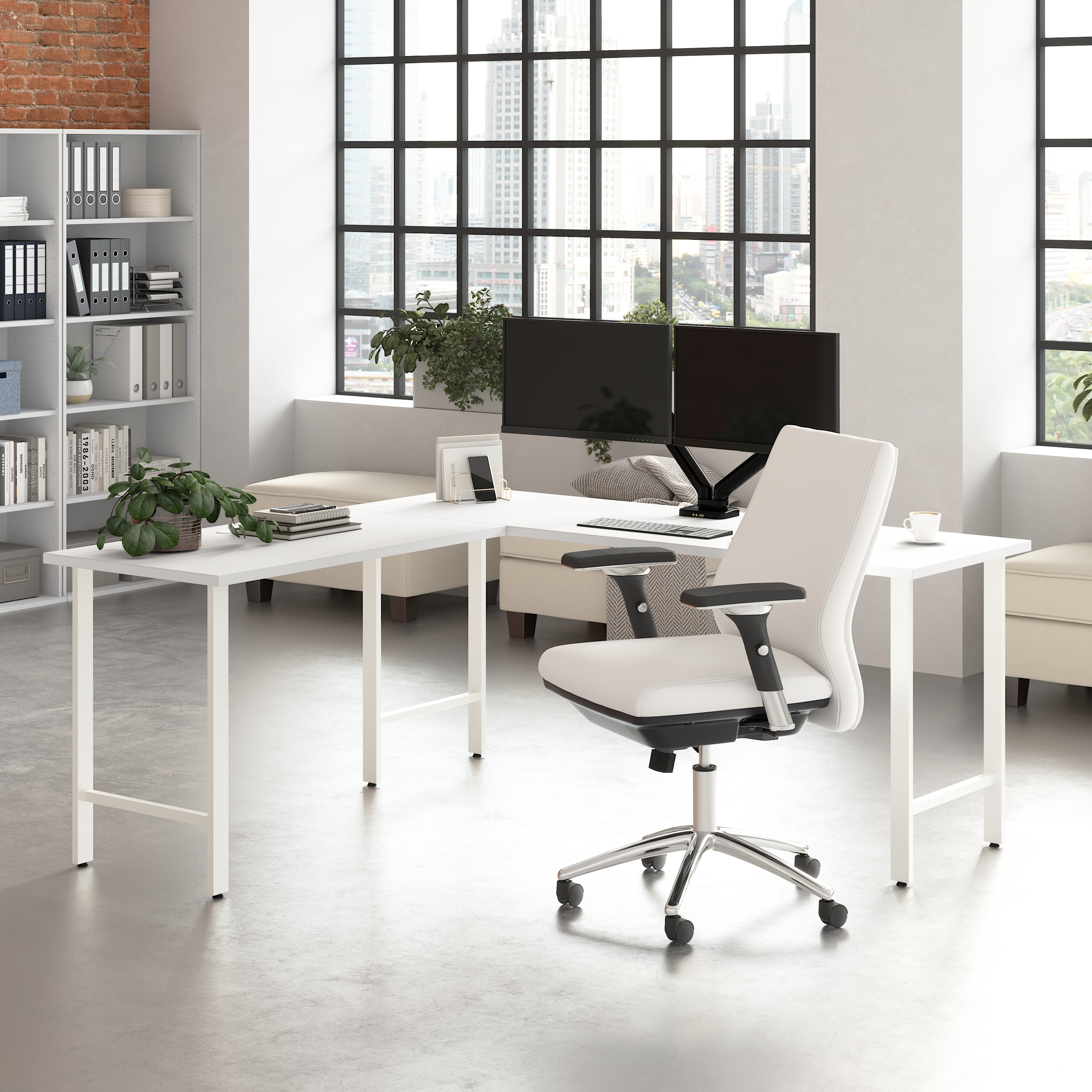 Shop Bush Business Furniture Hustle 72W x 24D Computer Desk with Metal Legs 05 HUD172WH #color_white