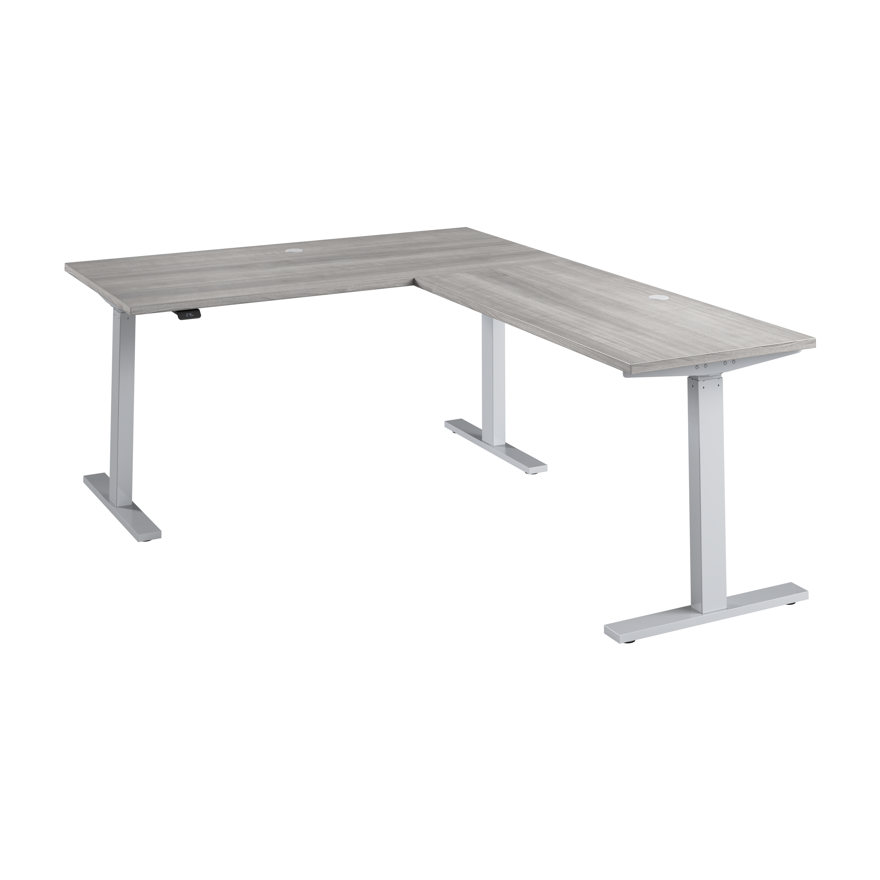 Shop Bush Business Furniture Move 60 Series 60W Height Adjustable L Shaped Standing Desk 02 M6SL6078PGSK #color_platinum gray/cool gray metallic