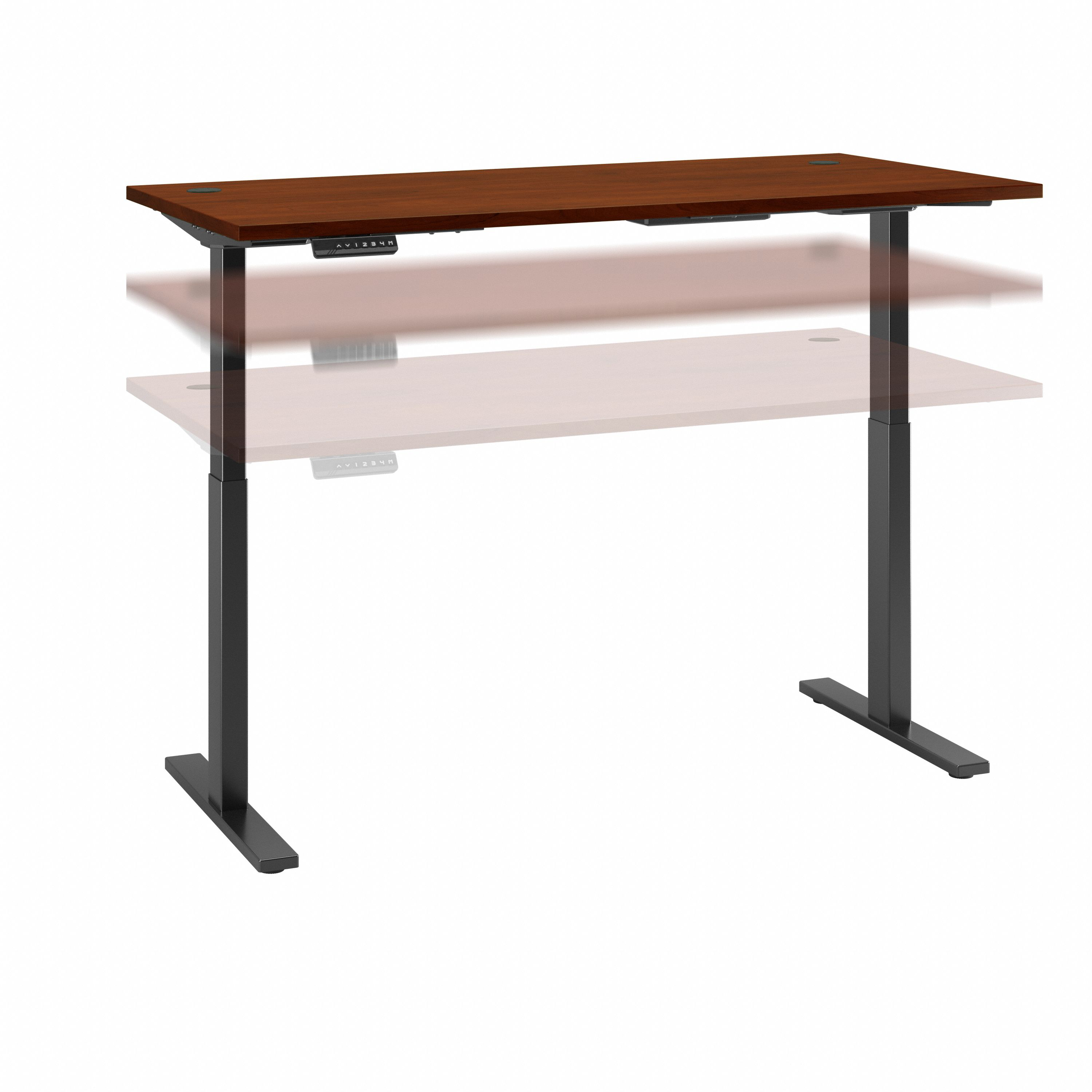 Shop Move 60 Series by Bush Business Furniture 72W x 30D Height Adjustable Standing Desk 02 M6S7230HCBK #color_hansen cherry/black powder coat