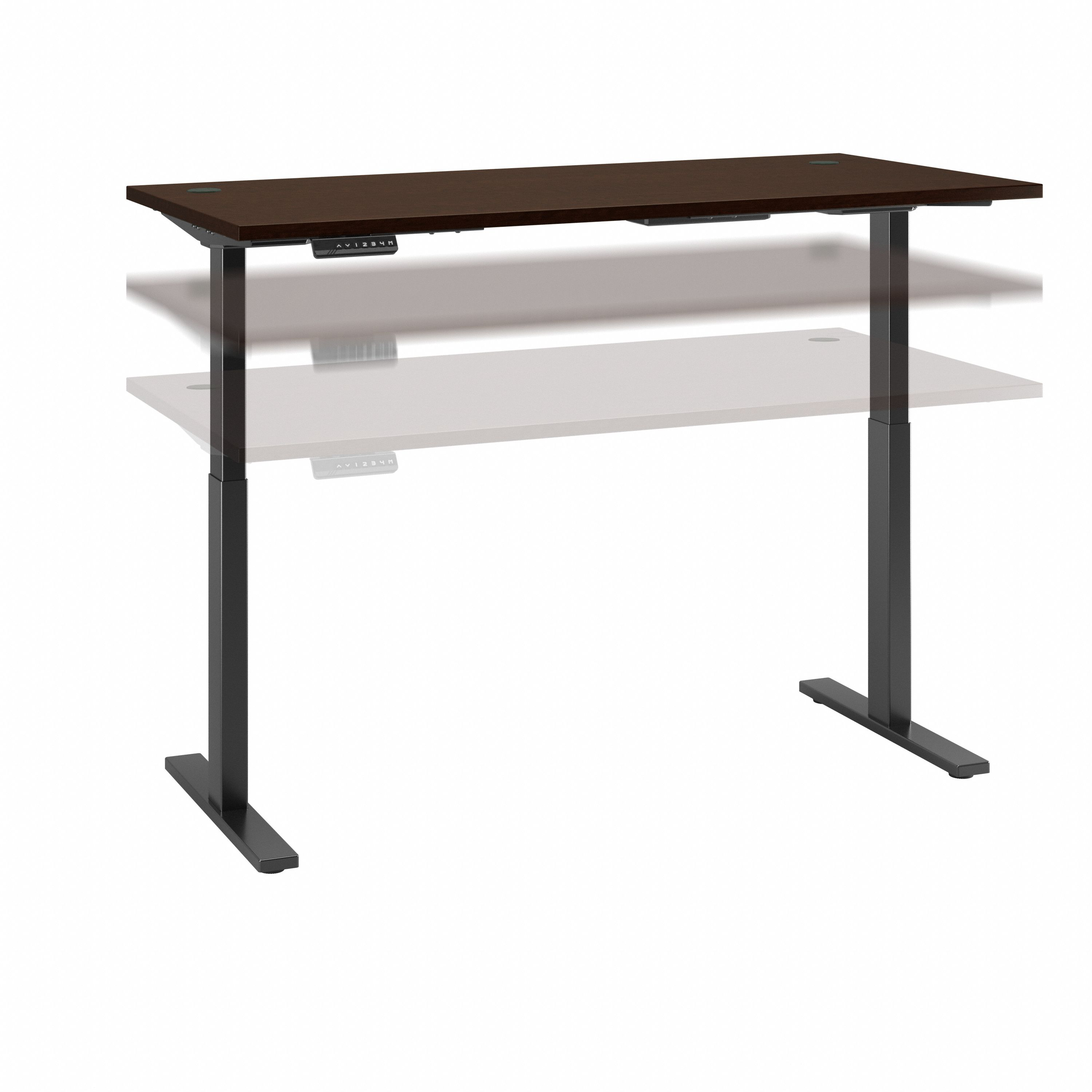 Shop Move 60 Series by Bush Business Furniture 72W x 30D Height Adjustable Standing Desk 02 M6S7230MRBK #color_mocha cherry/black powder coat