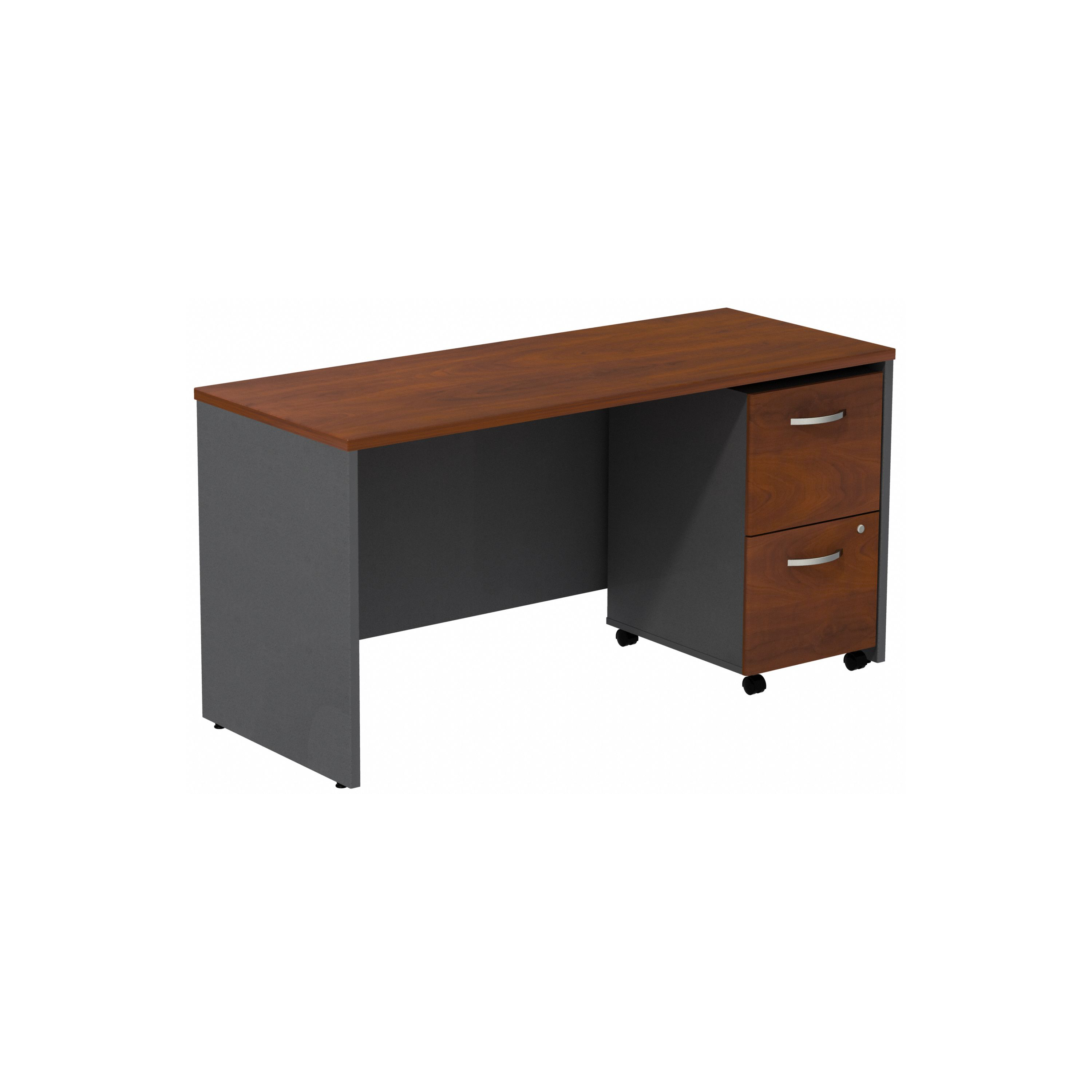 Shop Bush Business Furniture Series C Desk Credenza with 2 Drawer Mobile Pedestal 02 SRC029HCSU #color_hansen cherry/mahogany