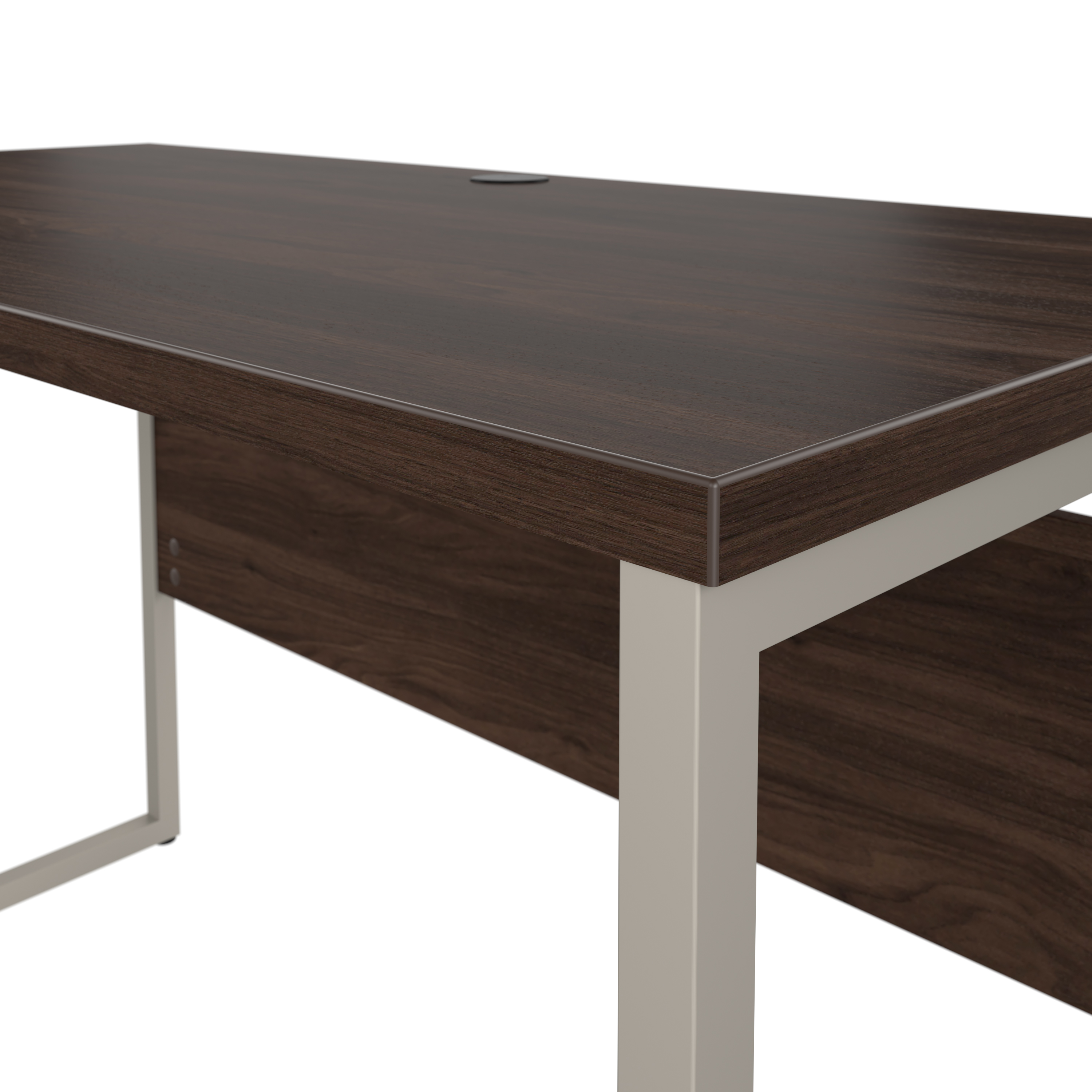 Shop Bush Business Furniture Hybrid 72W x 30D Computer Table Desk with Metal Legs 08 HYD373BW #color_black walnut