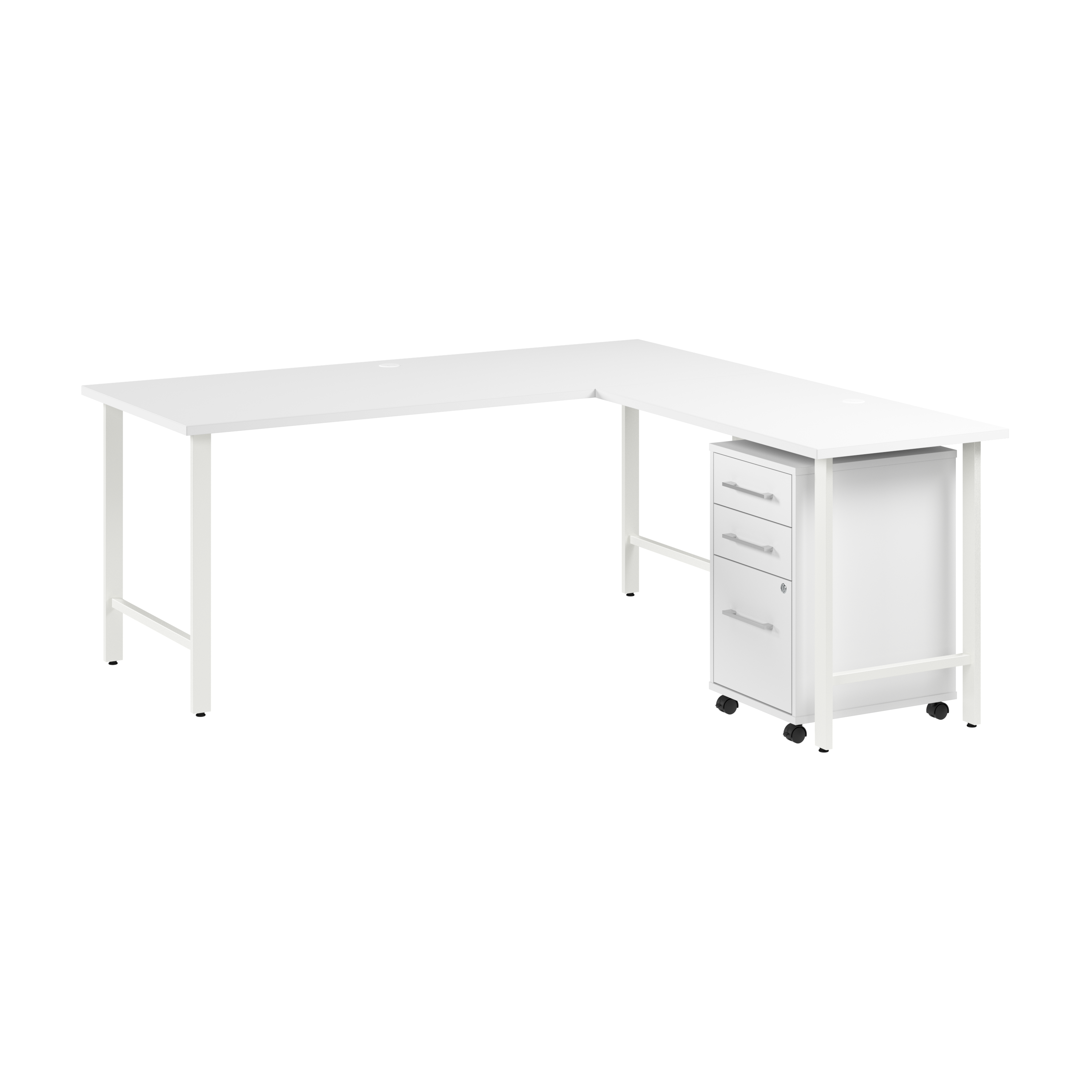 Shop Bush Business Furniture Hustle 72W x 30D L Shaped Computer Desk with 3 Drawer Mobile File Cabinet 02 HUS013WH #color_white