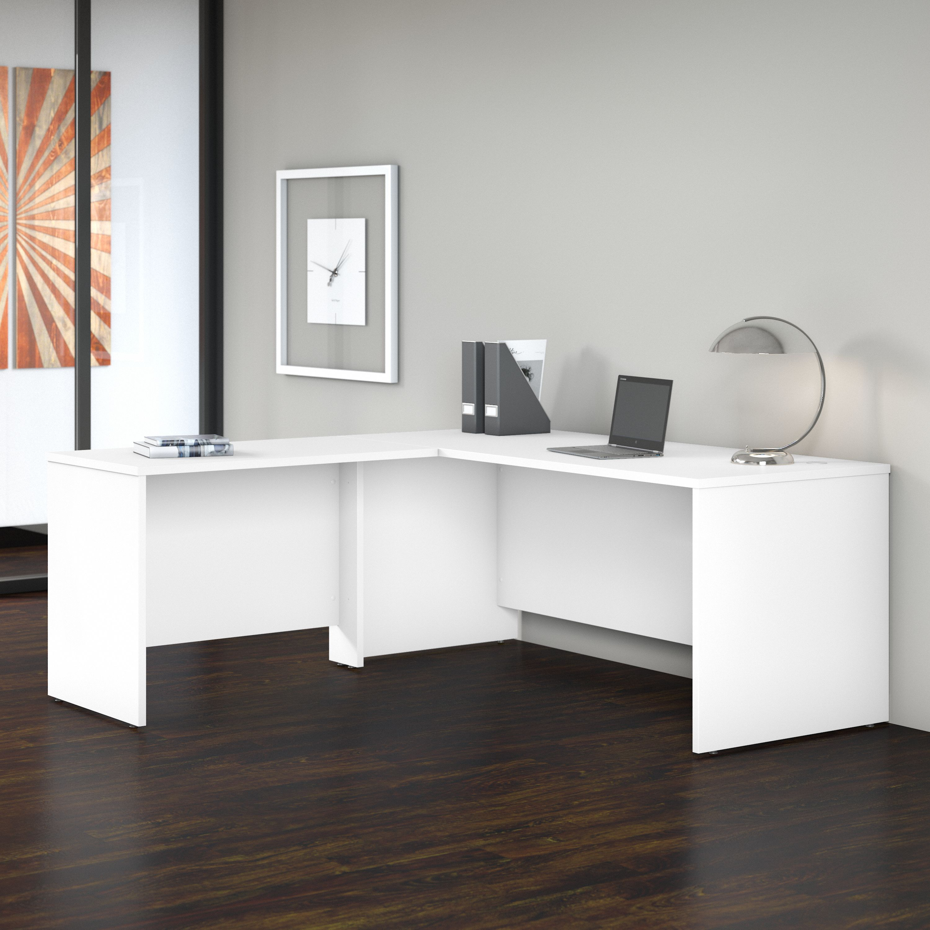 Shop Bush Business Furniture Studio C 72W x 30D L Shaped Desk with 42W Return 01 STC049WH #color_white