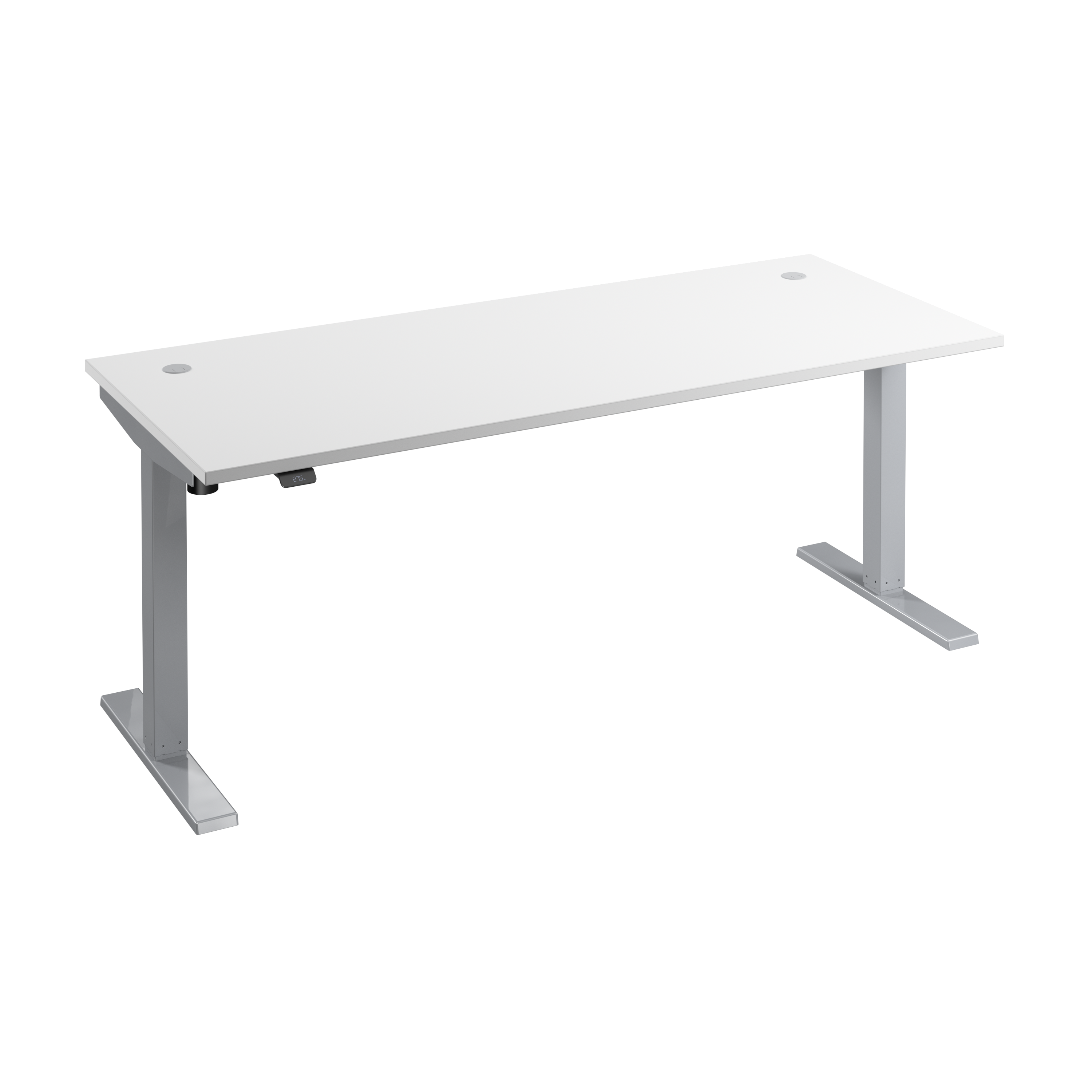 Shop Bush Business Furniture Move 40 Series 72W x 30D Electric Height Adjustable Standing Desk 02 M4S7230WHSK #color_white/cool gray metallic