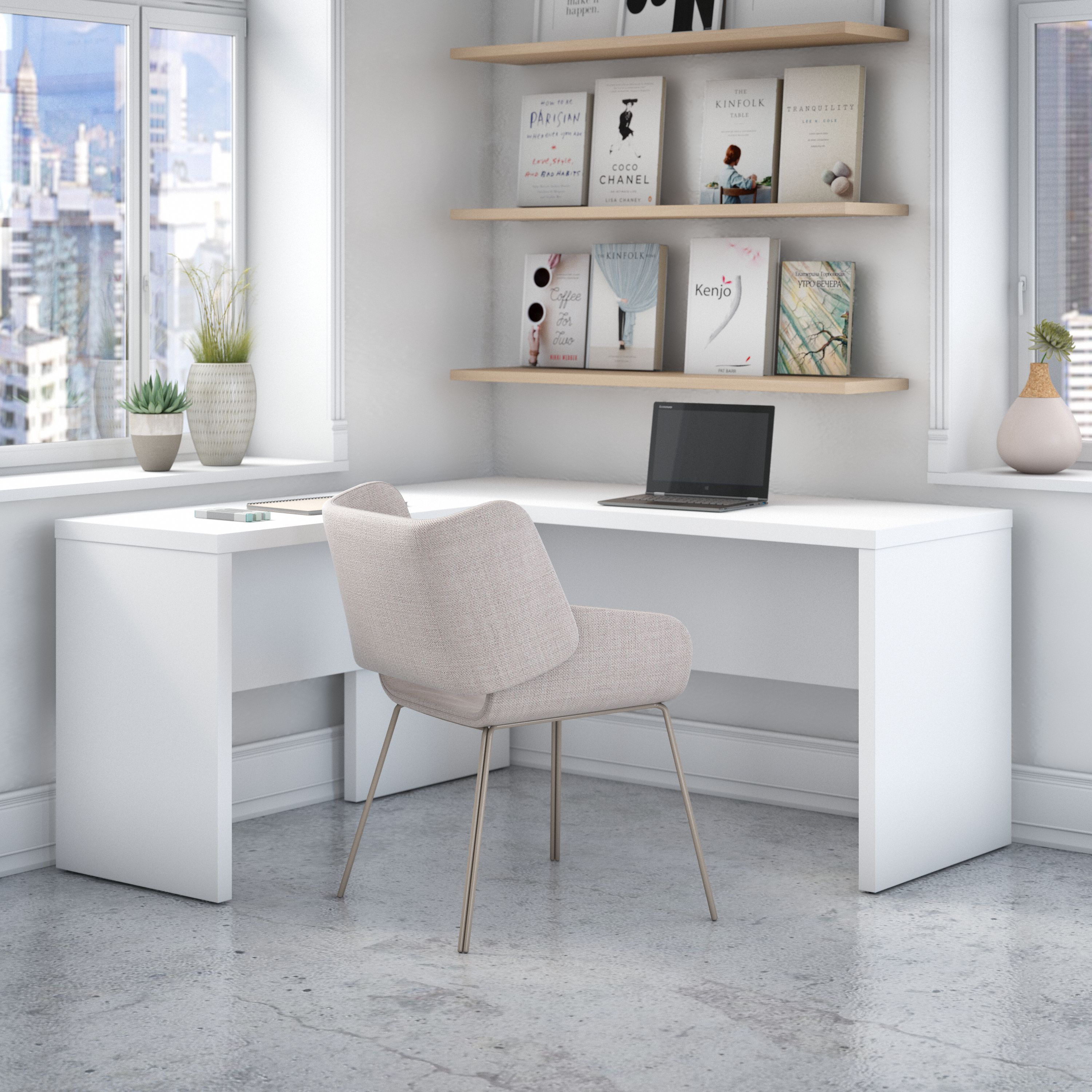 Shop Bush Business Furniture Echo L Shaped Desk 03 ECH026PW #color_pure white