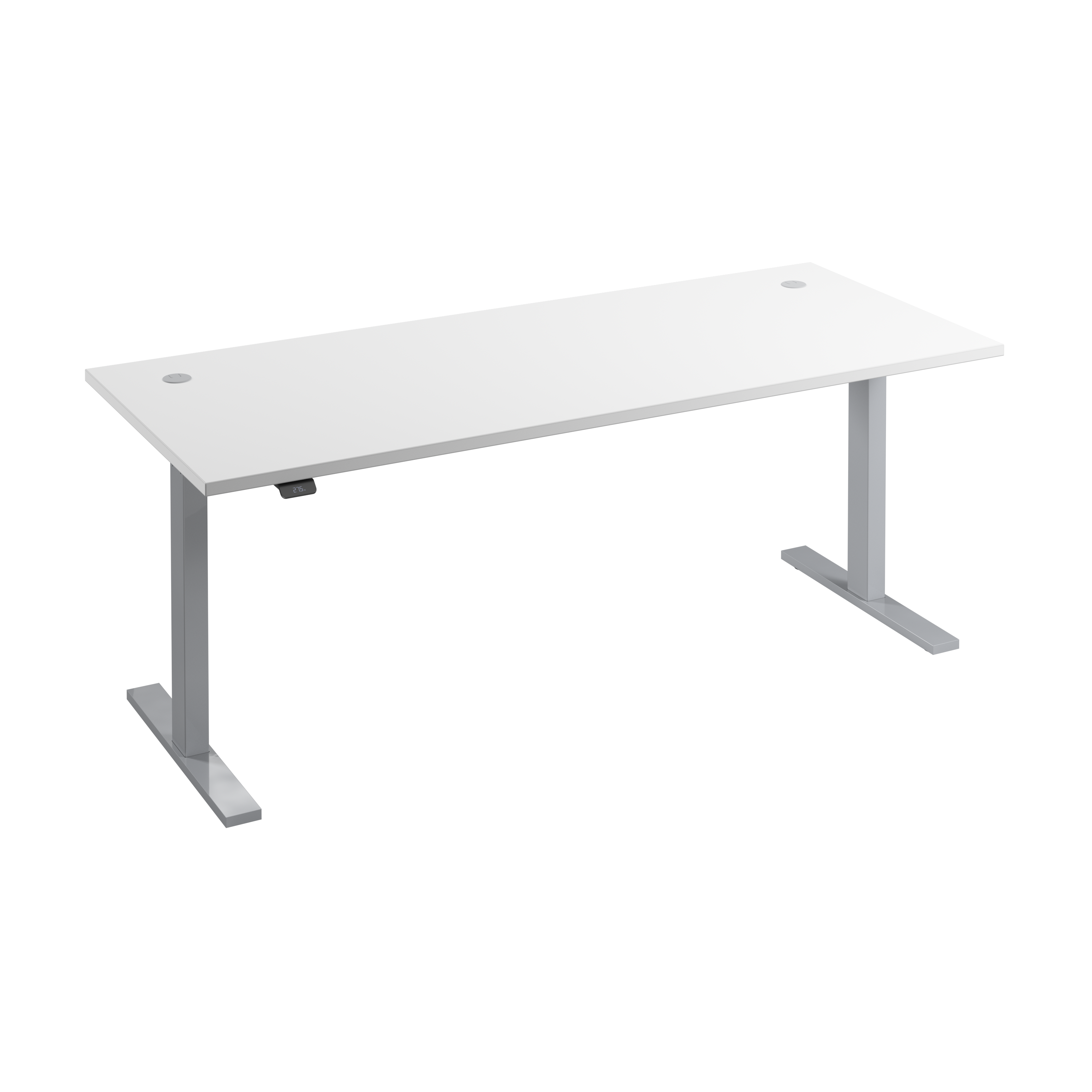 Shop Bush Business Furniture Move 60 Series 72W x 30D Electric Height Adjustable Standing Desk 02 M6S7230WHSK #color_white/cool gray metallic