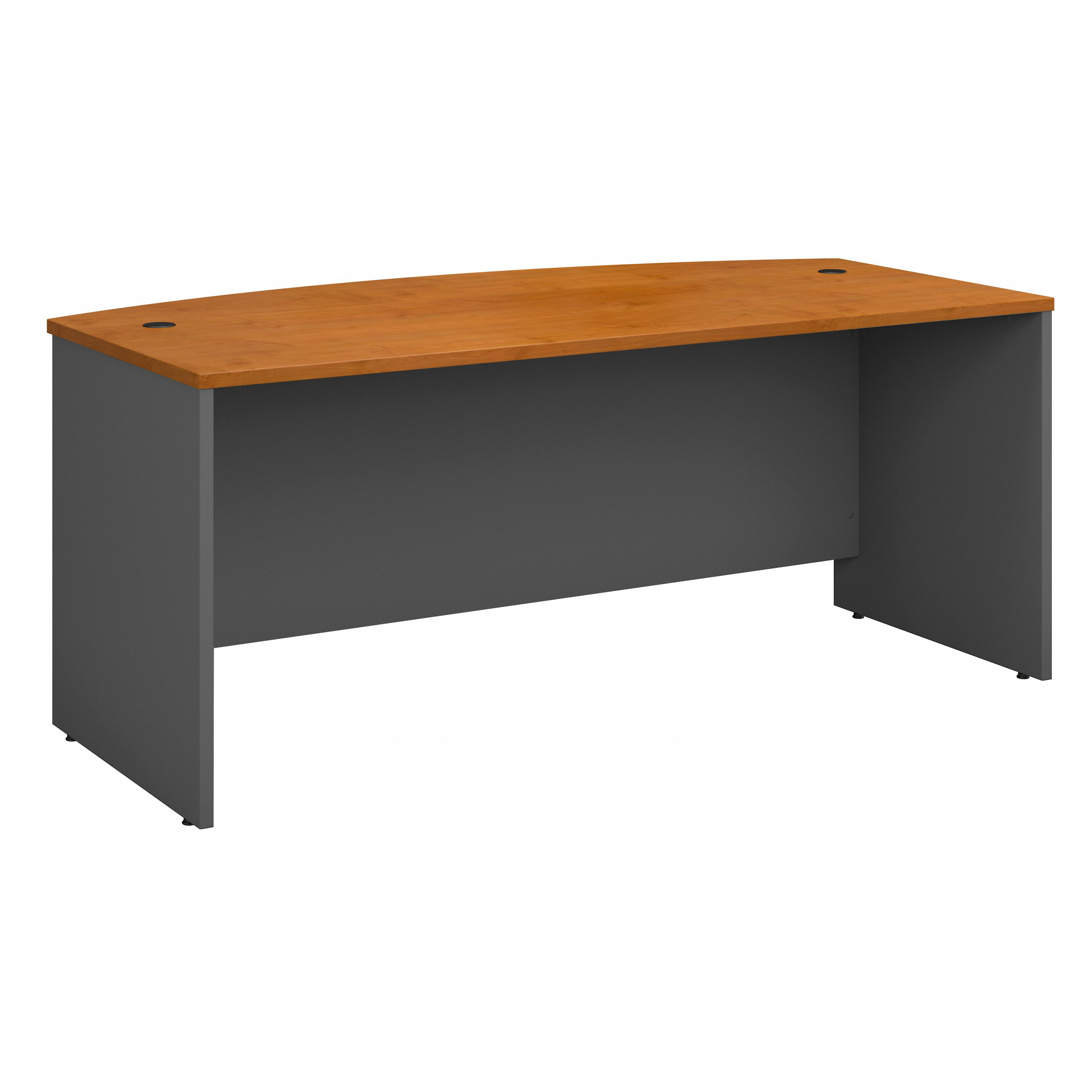 Shop Bush Business Furniture Series C 72W x 36D Bow Front Desk 02 WC72446 #color_natural cherry/graphite gray