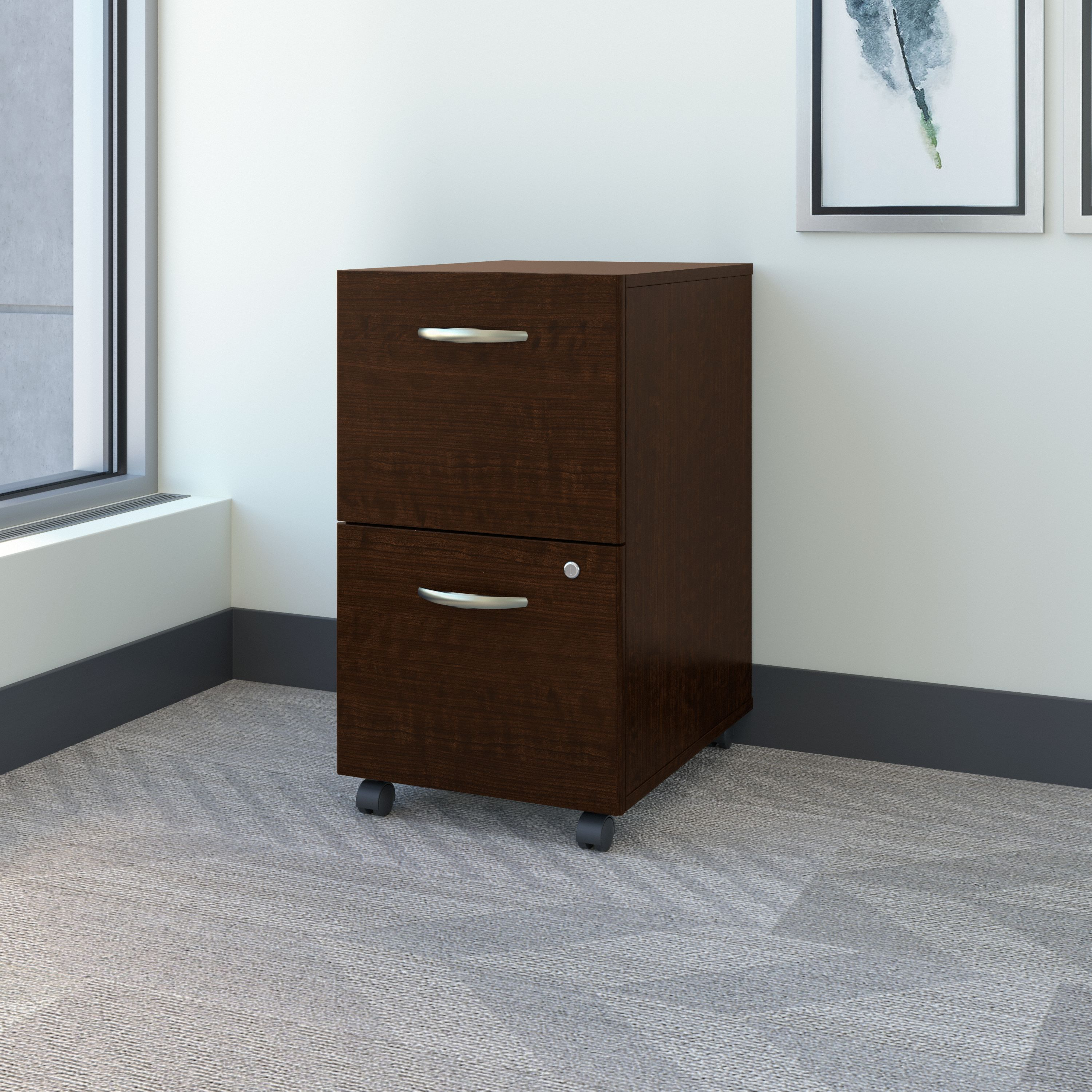 Shop Bush Business Furniture Series C 2 Drawer Mobile File Cabinet 01 WC12952 #color_mocha cherry