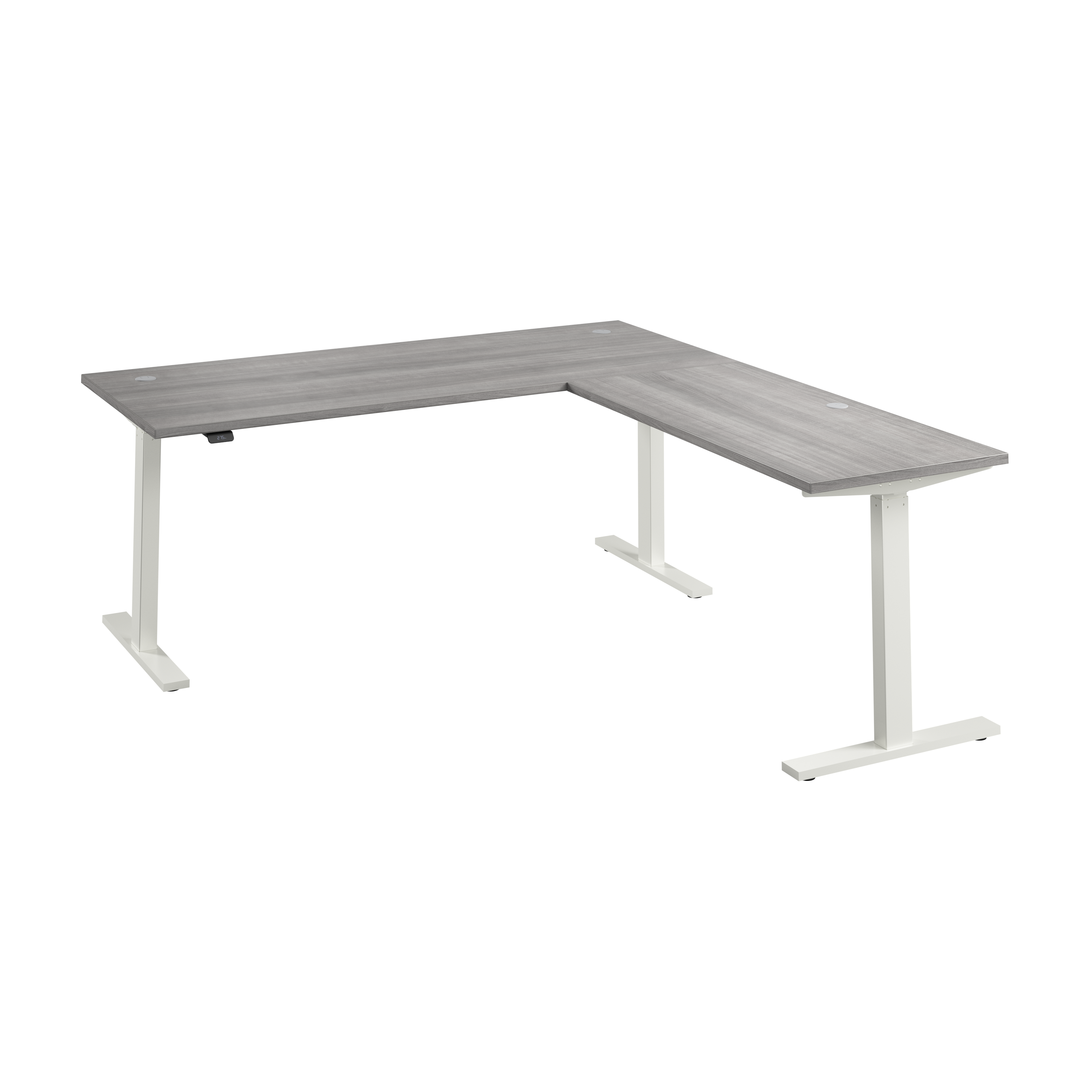 Shop Bush Business Furniture Move 60 Series 72W Height Adjustable L Shaped Standing Desk 02 M6SL7278PGWK #color_platinum gray/white powder coat