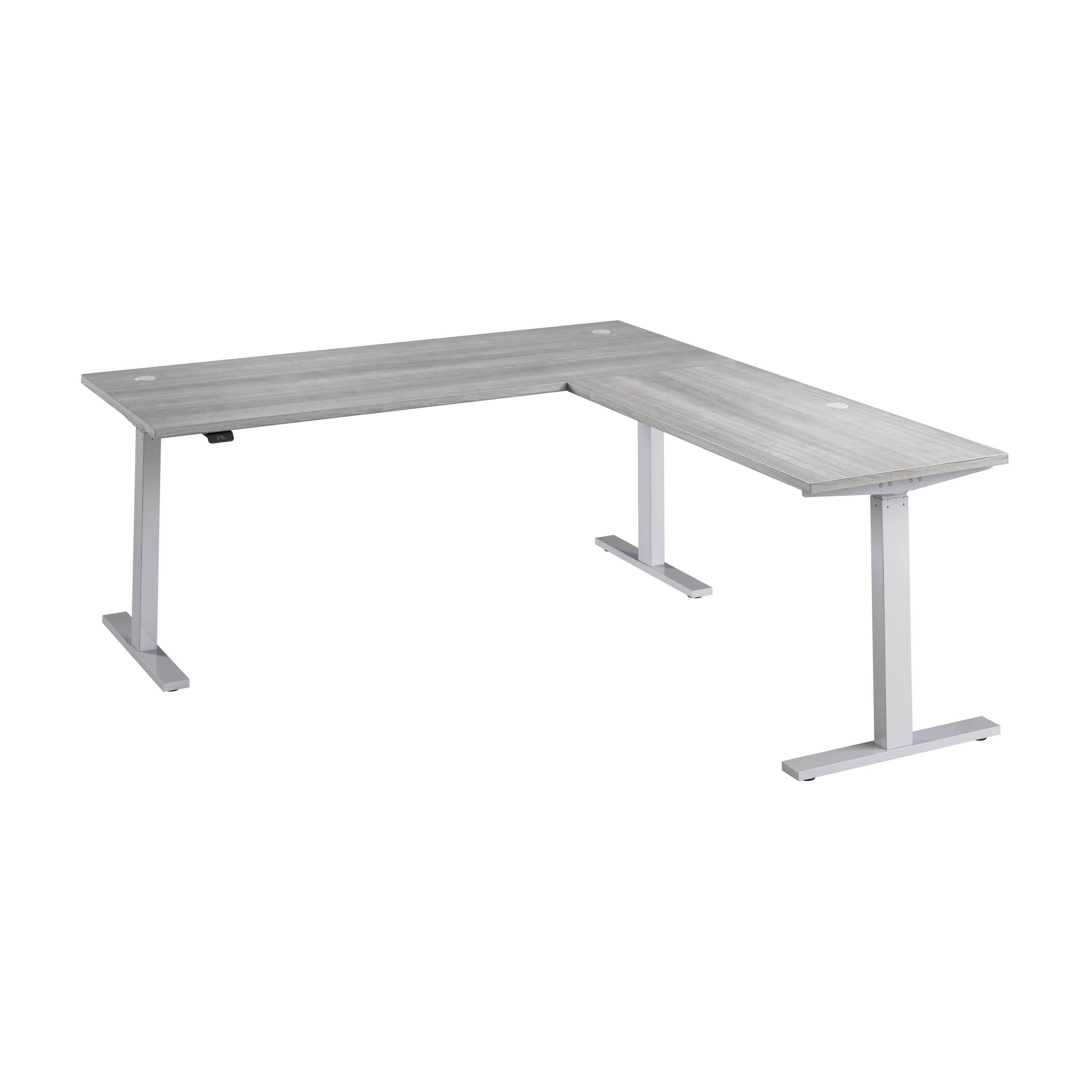 Shop Bush Business Furniture Move 60 Series 72W Height Adjustable L Shaped Standing Desk 02 M6SL7278PGSK #color_platinum gray/cool gray metallic