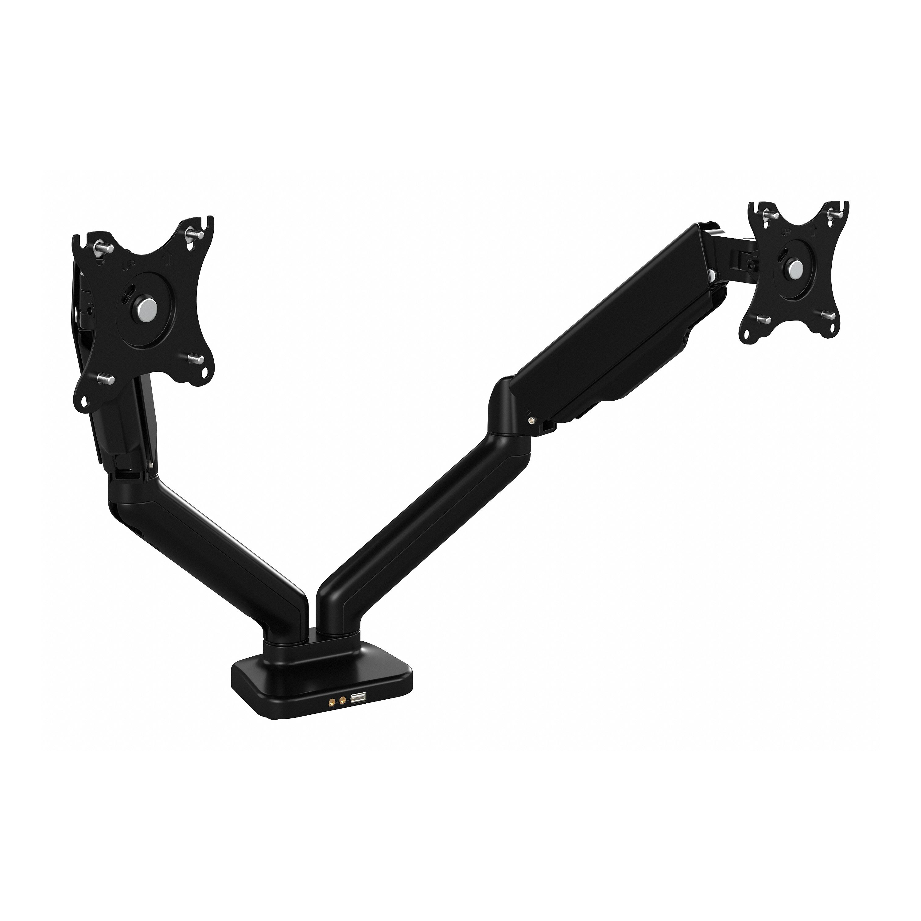 Shop Bush Business Furniture Adjustable Dual Monitor Arm with USB Port 02 AC99891-03 #color_black paint