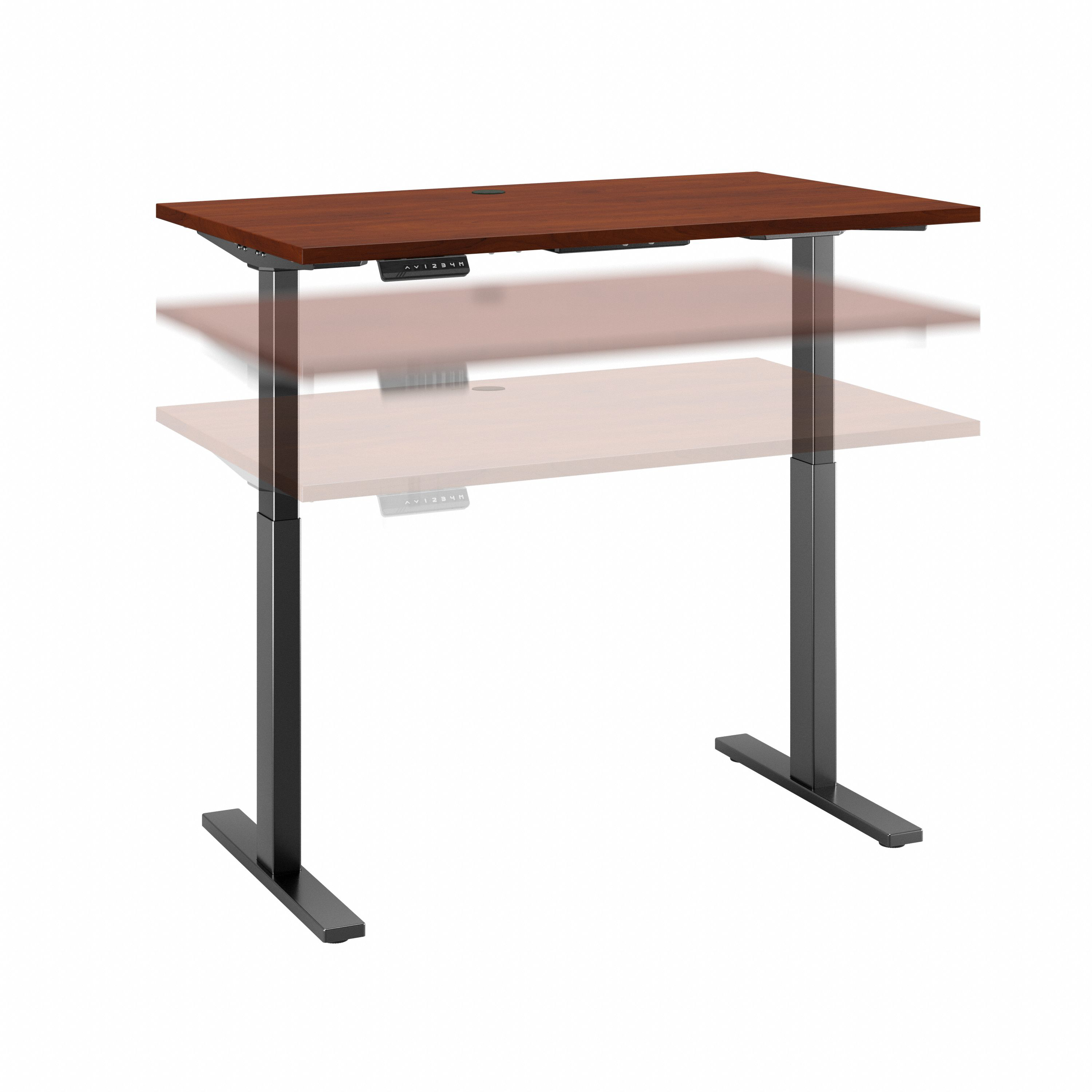 Shop Move 60 Series by Bush Business Furniture 48W x 24D Height Adjustable Standing Desk 02 M6S4824HCBK #color_hansen cherry/black powder coat