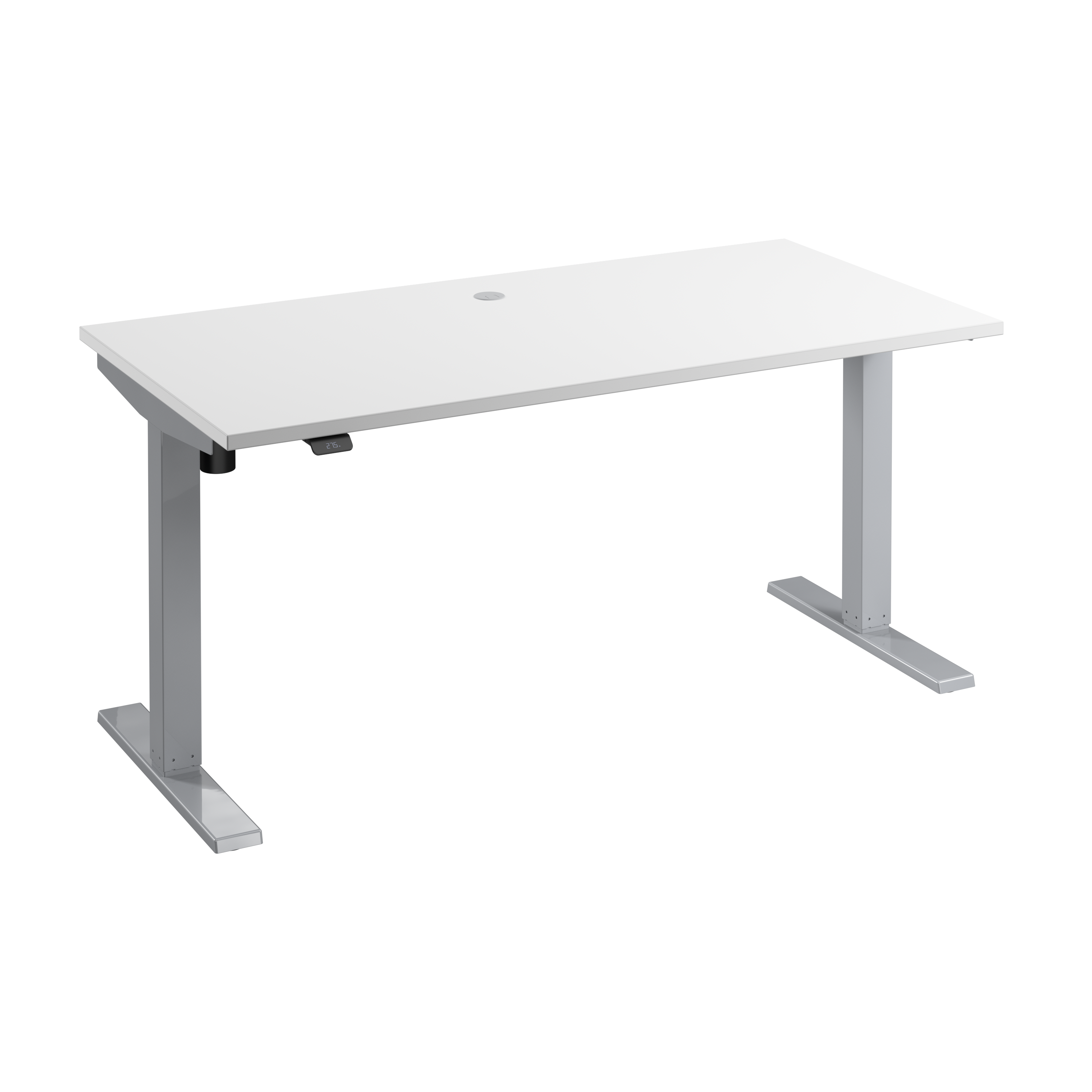 Shop Bush Business Furniture Move 40 Series 60W x 30D Electric Height Adjustable Standing Desk 02 M4S6030WHSK #color_white/cool gray metallic