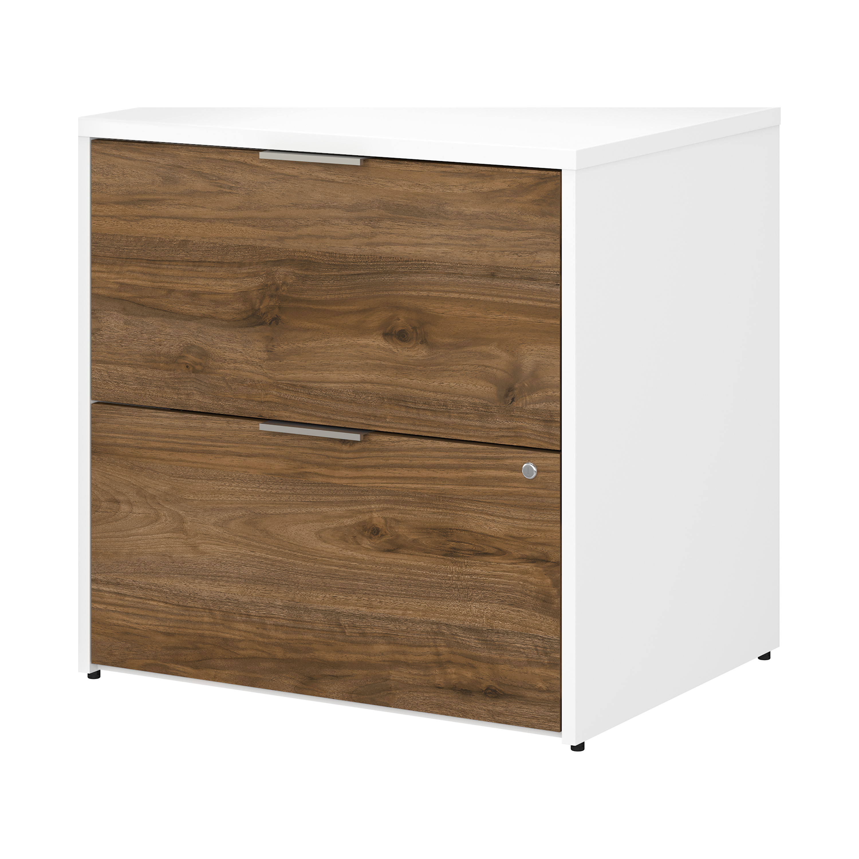 Shop Bush Business Furniture Jamestown 2 Drawer Lateral File Cabinet - Assembled 02 JTF130FWWHSU #color_fresh walnut/white