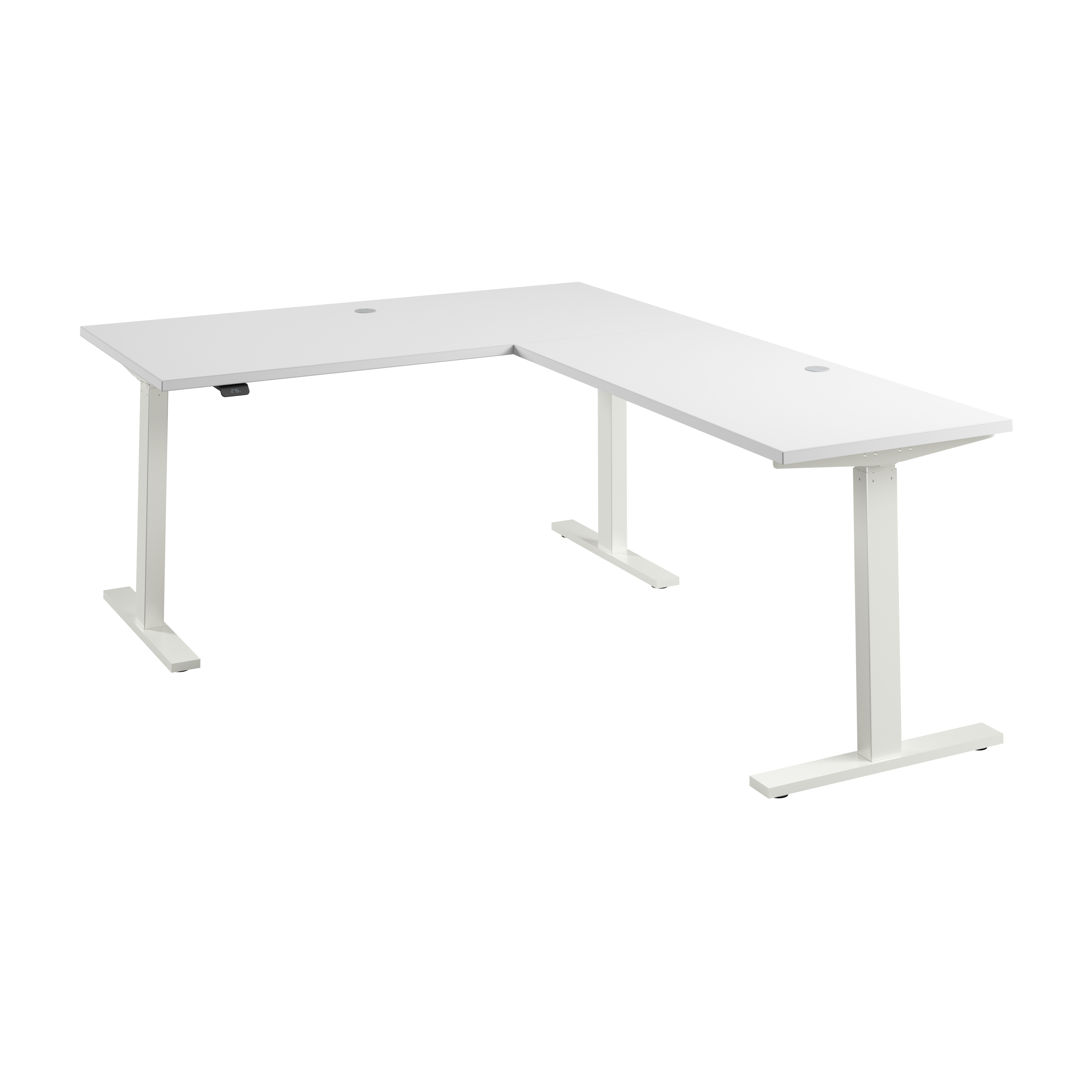 Shop Bush Business Furniture Move 60 Series 60W Height Adjustable L Shaped Standing Desk 02 M6SL6078WHWK #color_white/white powder coat